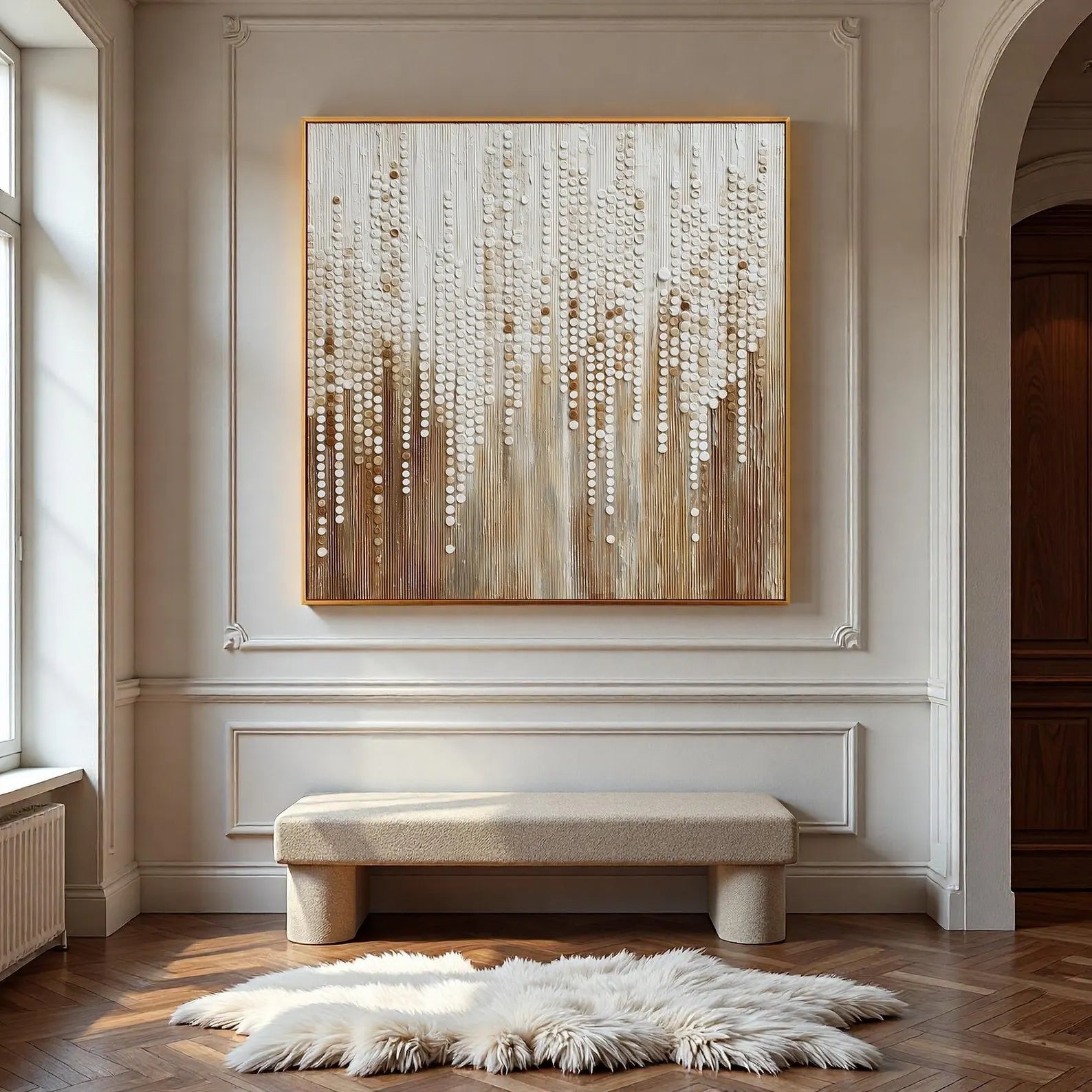 Textured Beaded Art | Elegant Allure