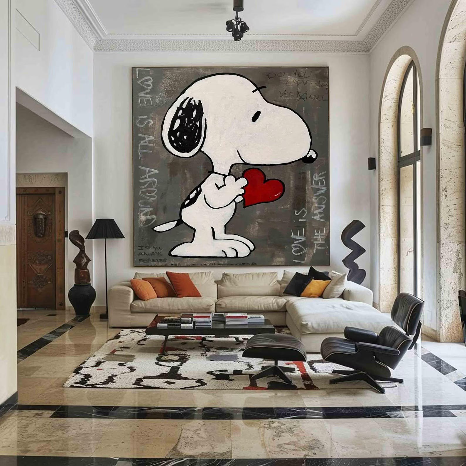 Textured Romantic Graffiti | Snoopy Heart