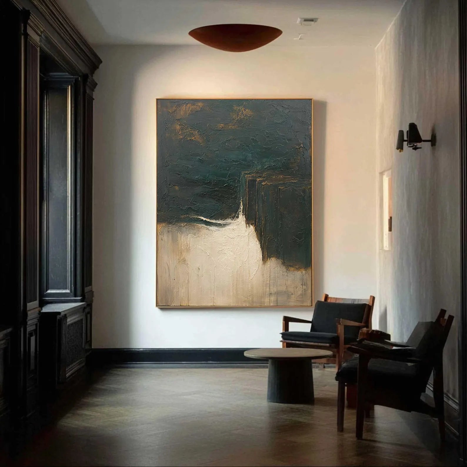 Textured Abstract Depth | Teal Beige