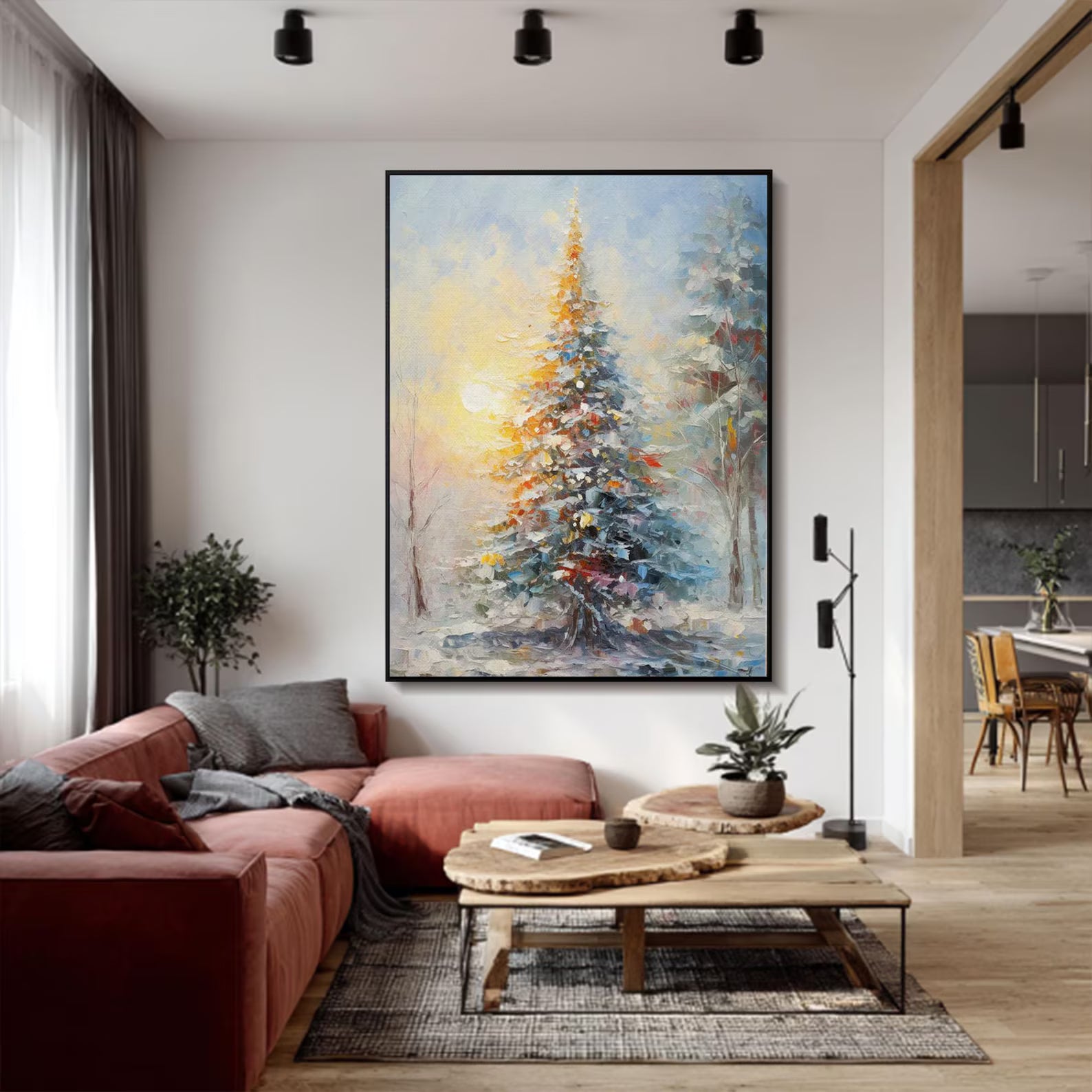 Textured Pine Opulence | Sunset Frost