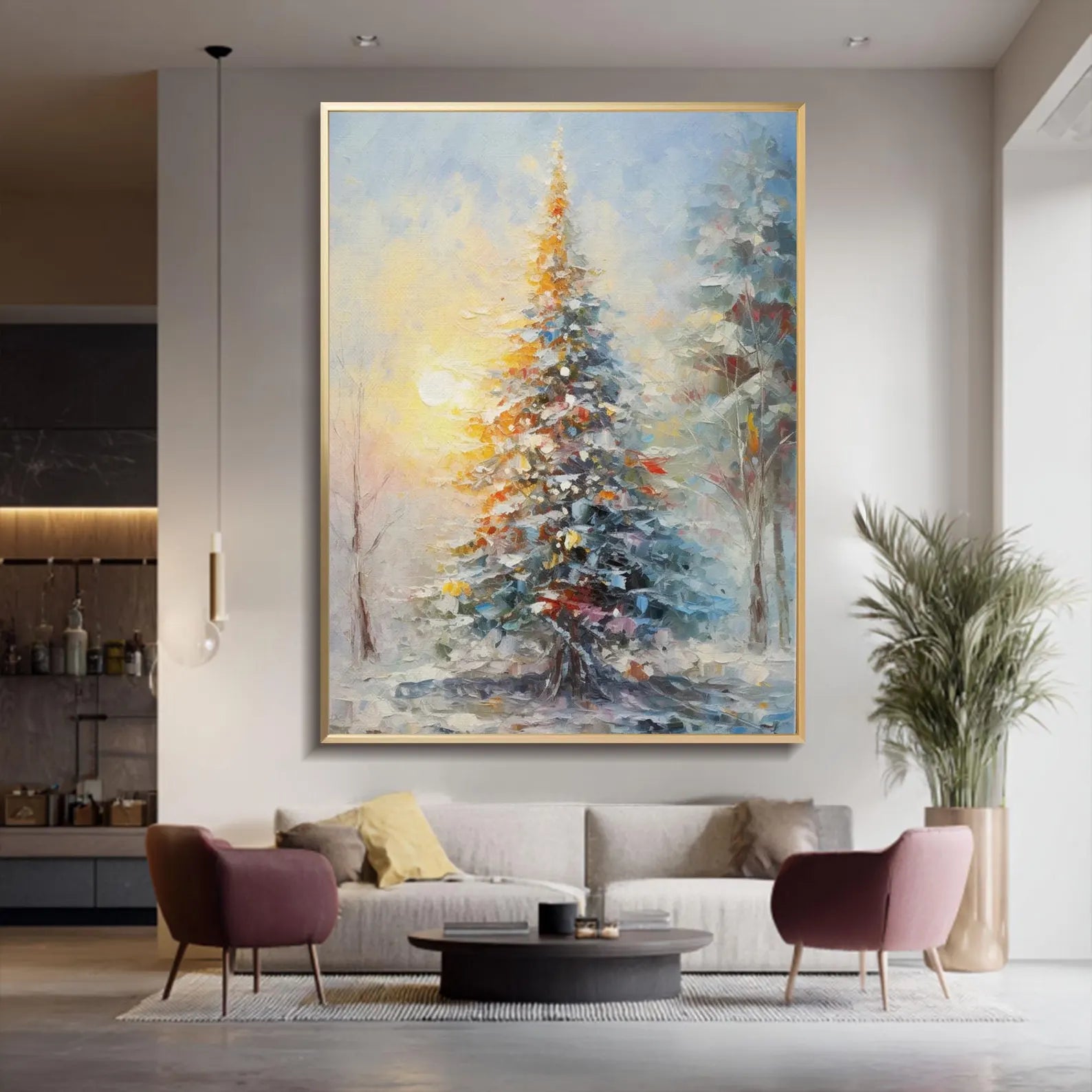 Textured Pine Opulence | Sunset Frost