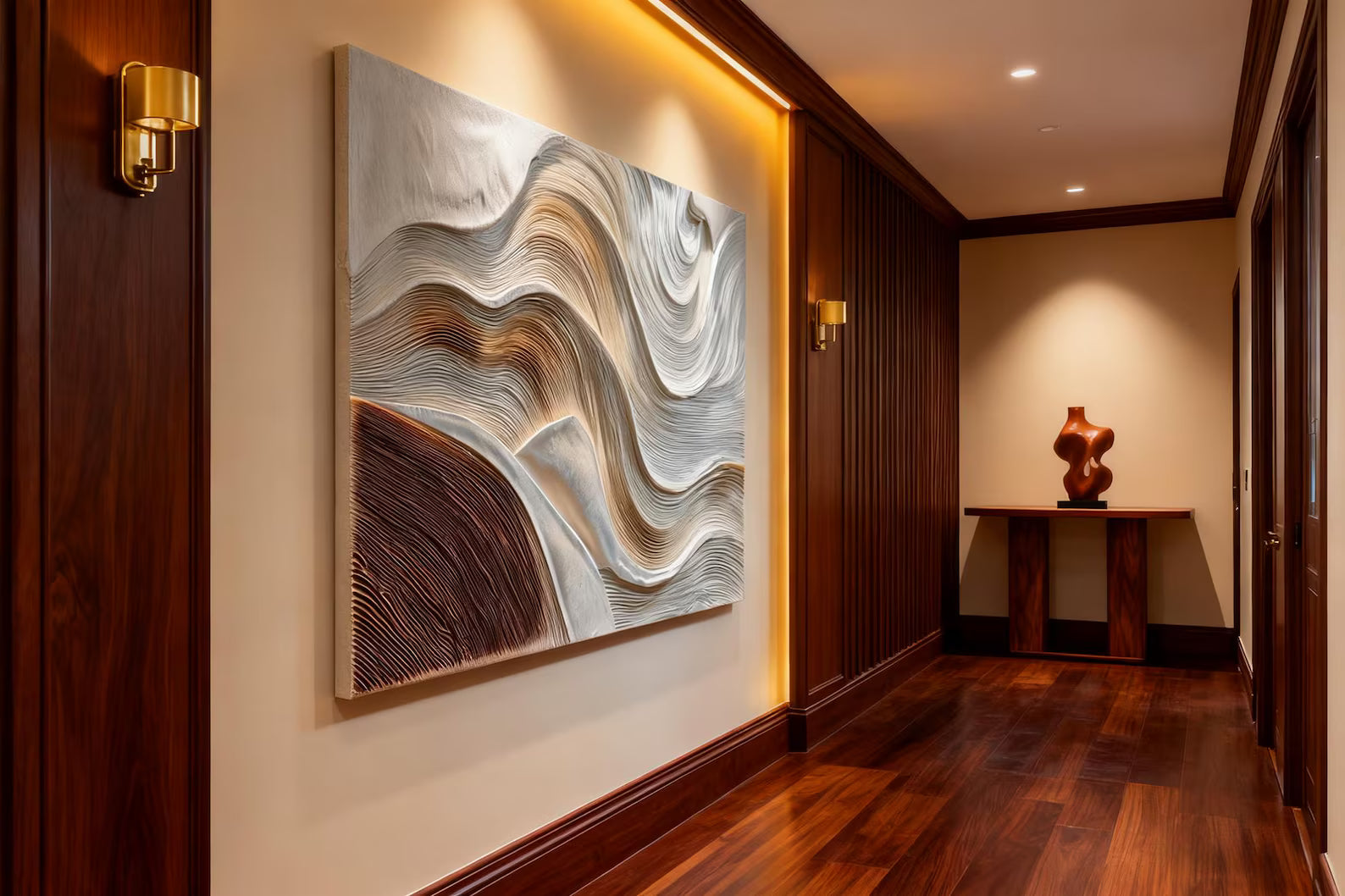 Textured Geometric Flow | Brown Beige