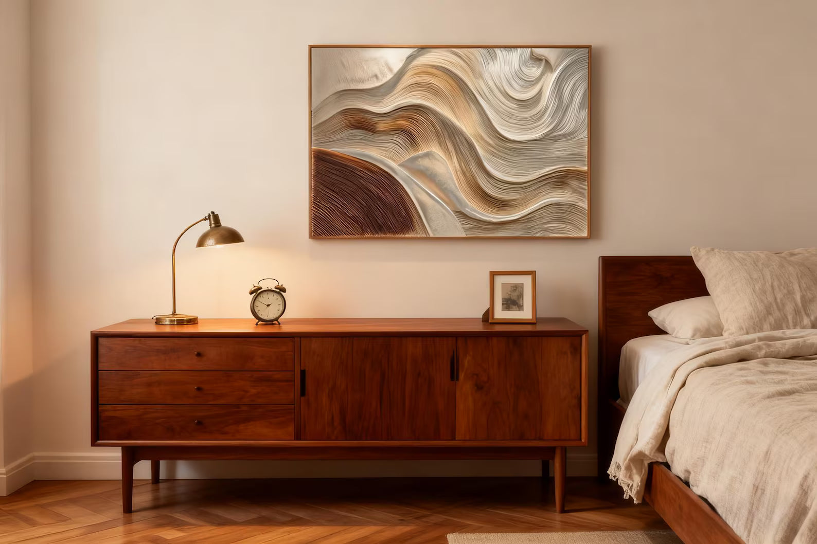 Textured Geometric Flow | Brown Beige