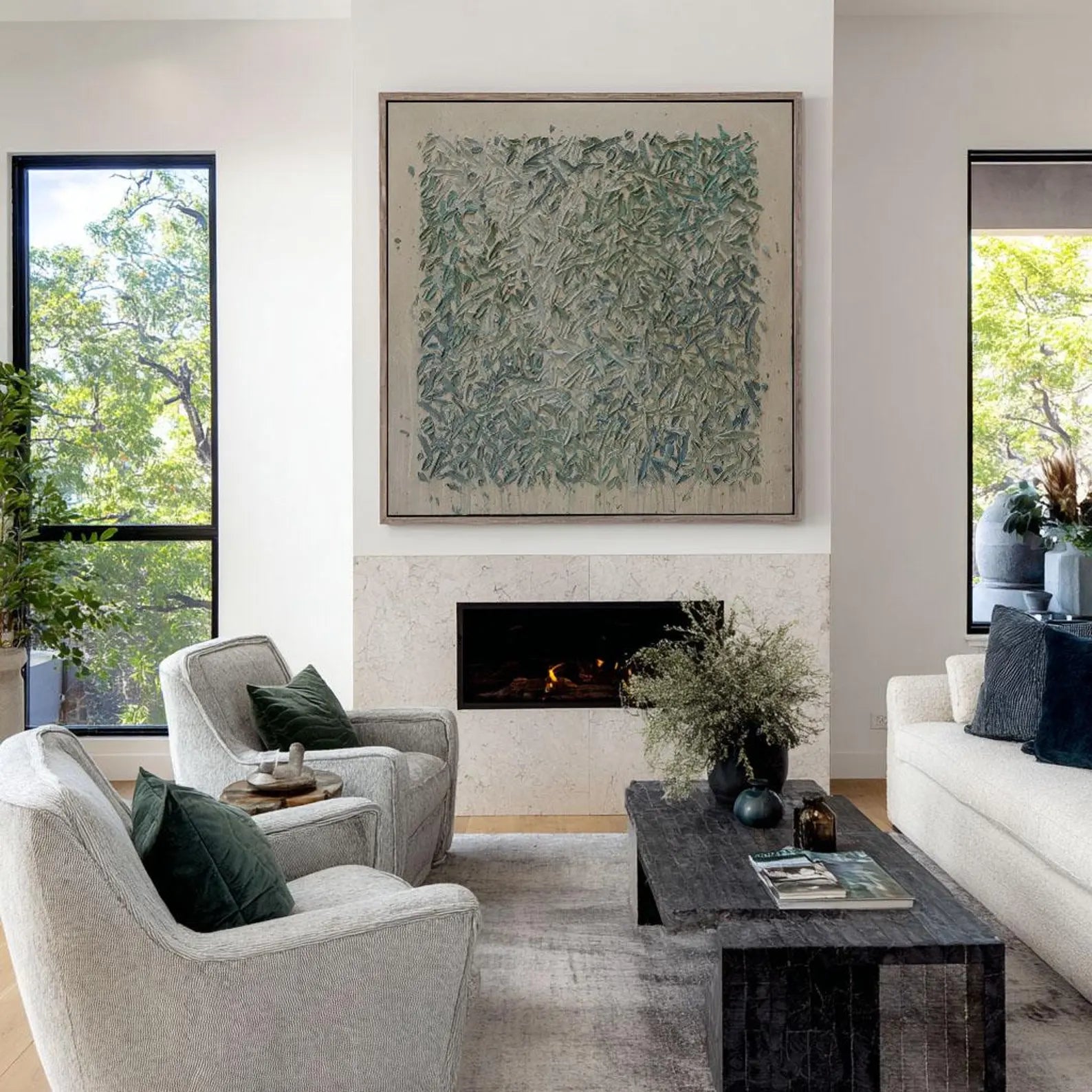 Abstract Teal Texture Art | Modern Refinement