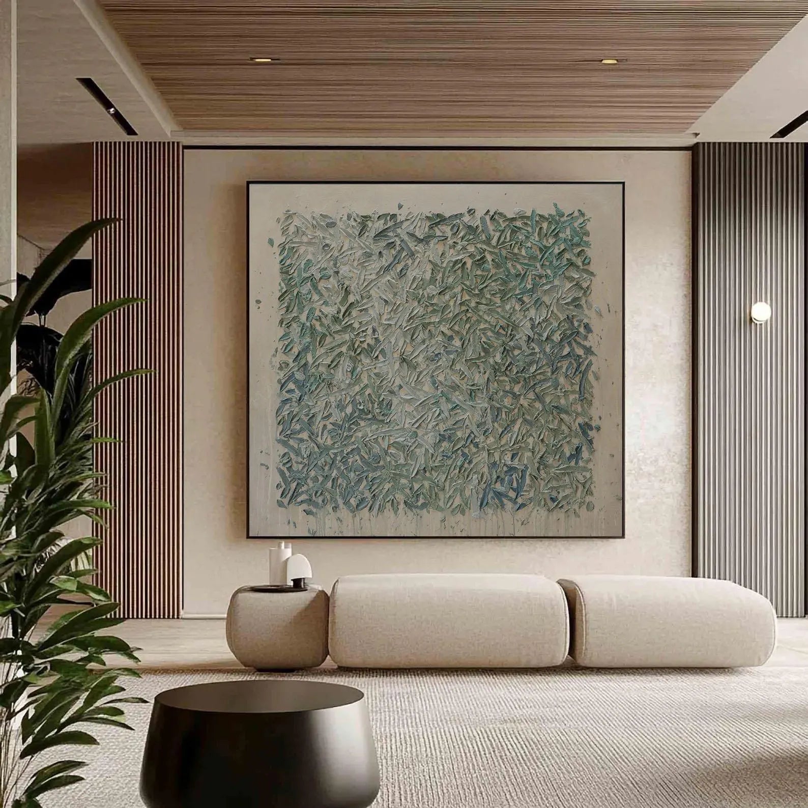 Abstract Teal Texture Art | Modern Refinement