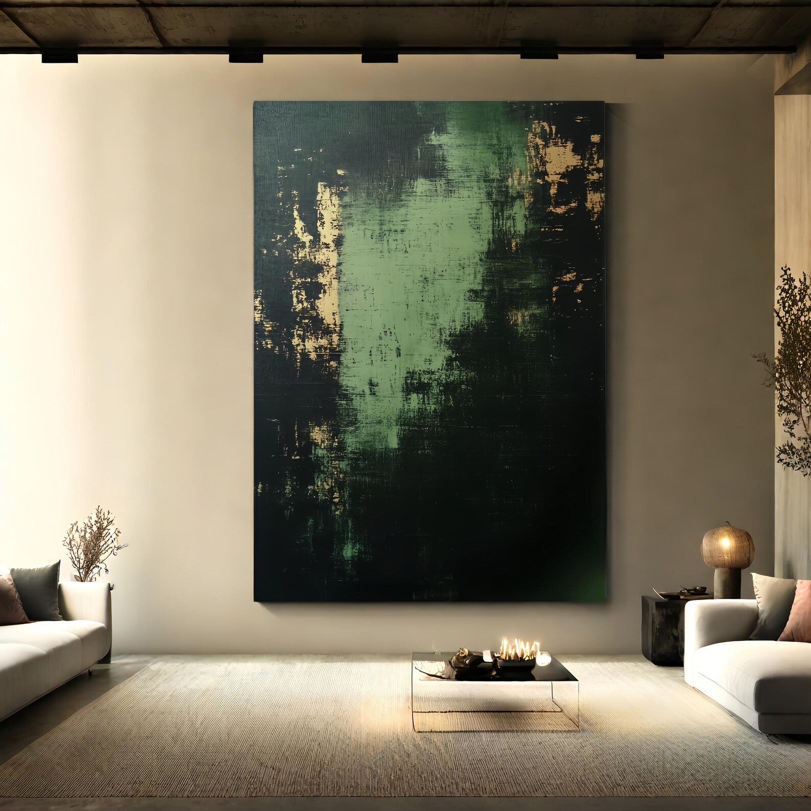 Textured Virid Opulence | Aureate Patches