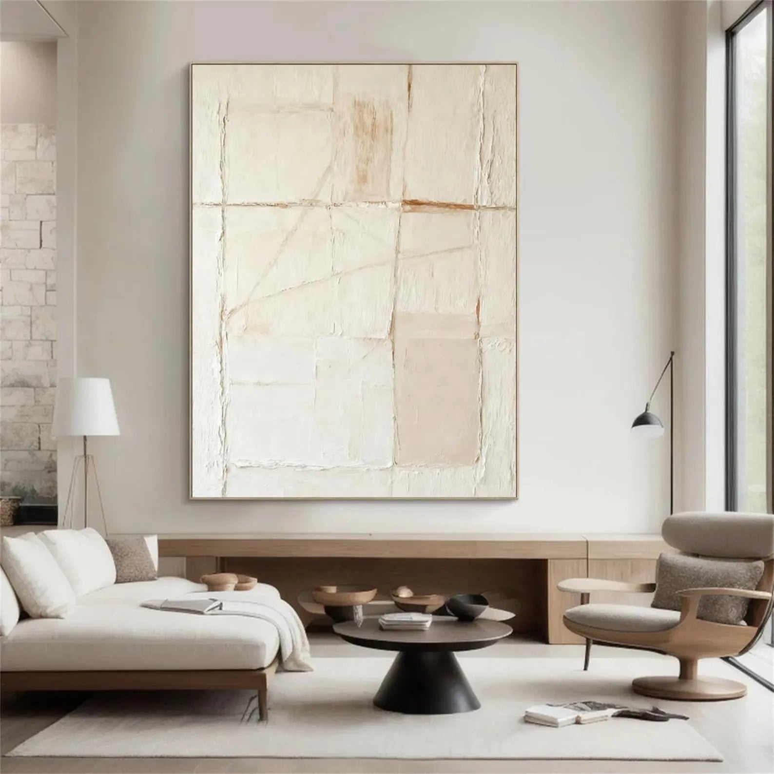 Textured Minimalist Grace | Cream Lines