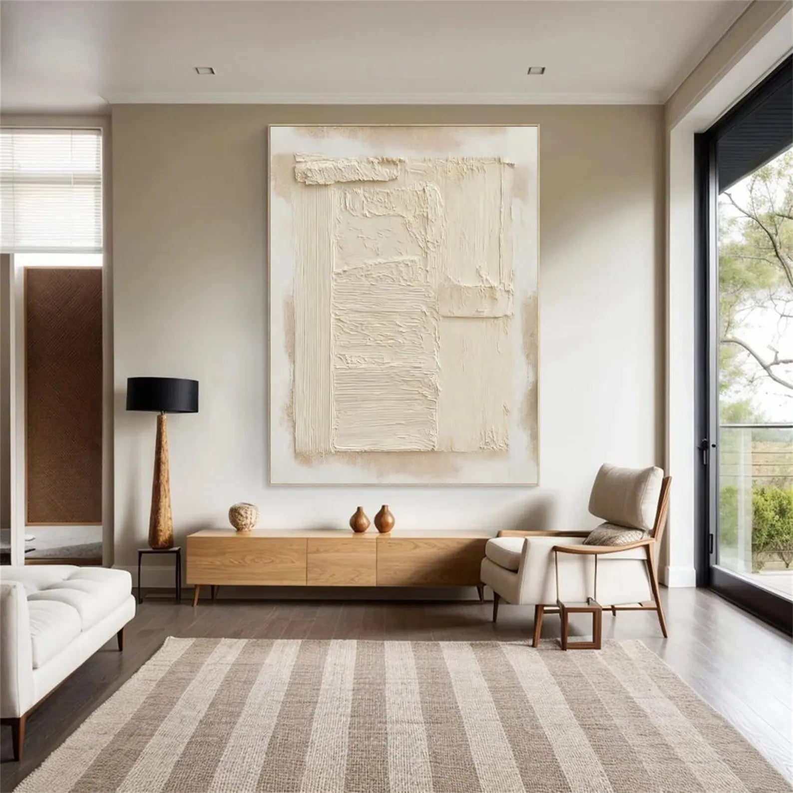 Textured Ivory Serenity | Linen Relief