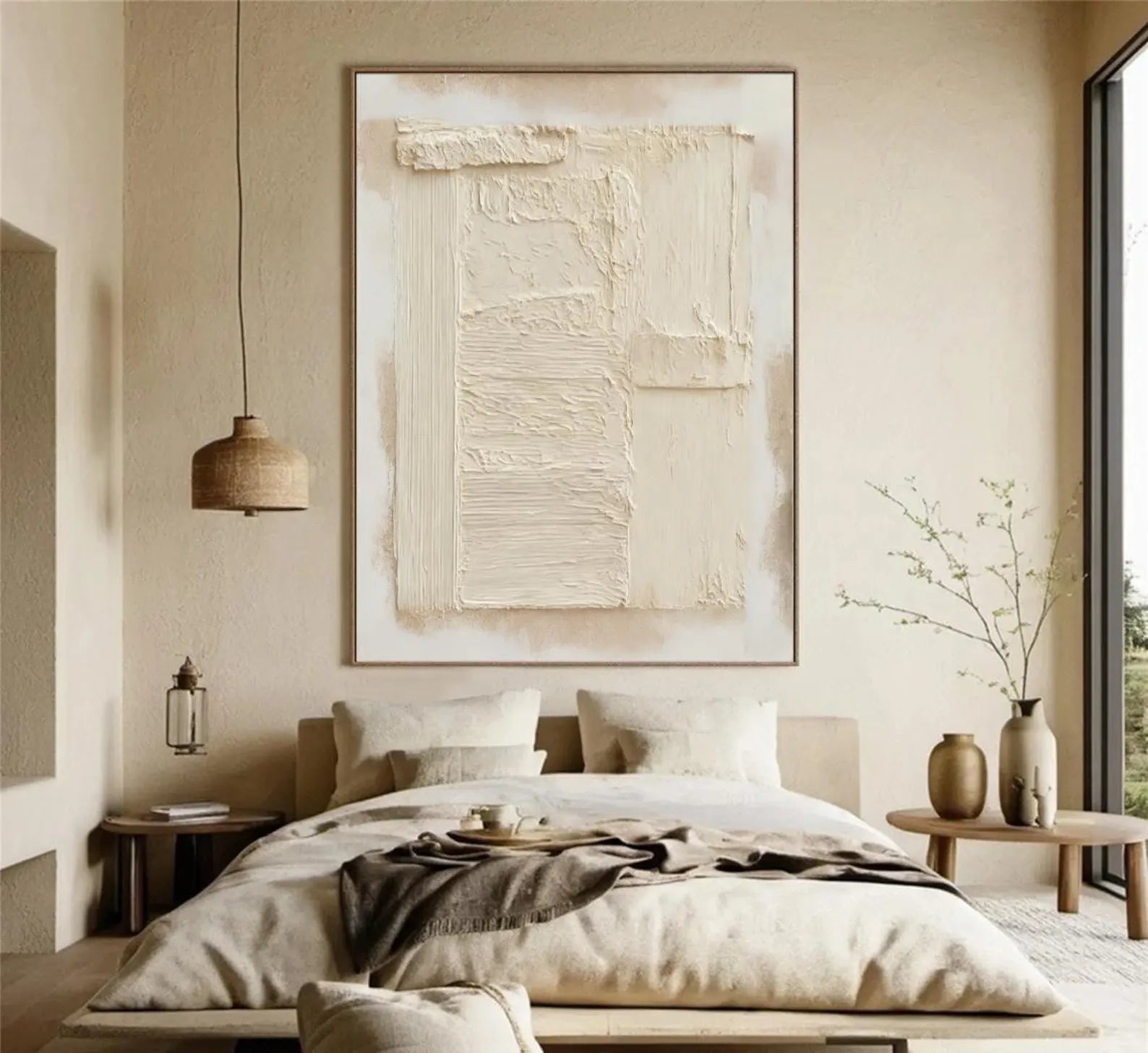 Textured Ivory Serenity | Linen Relief