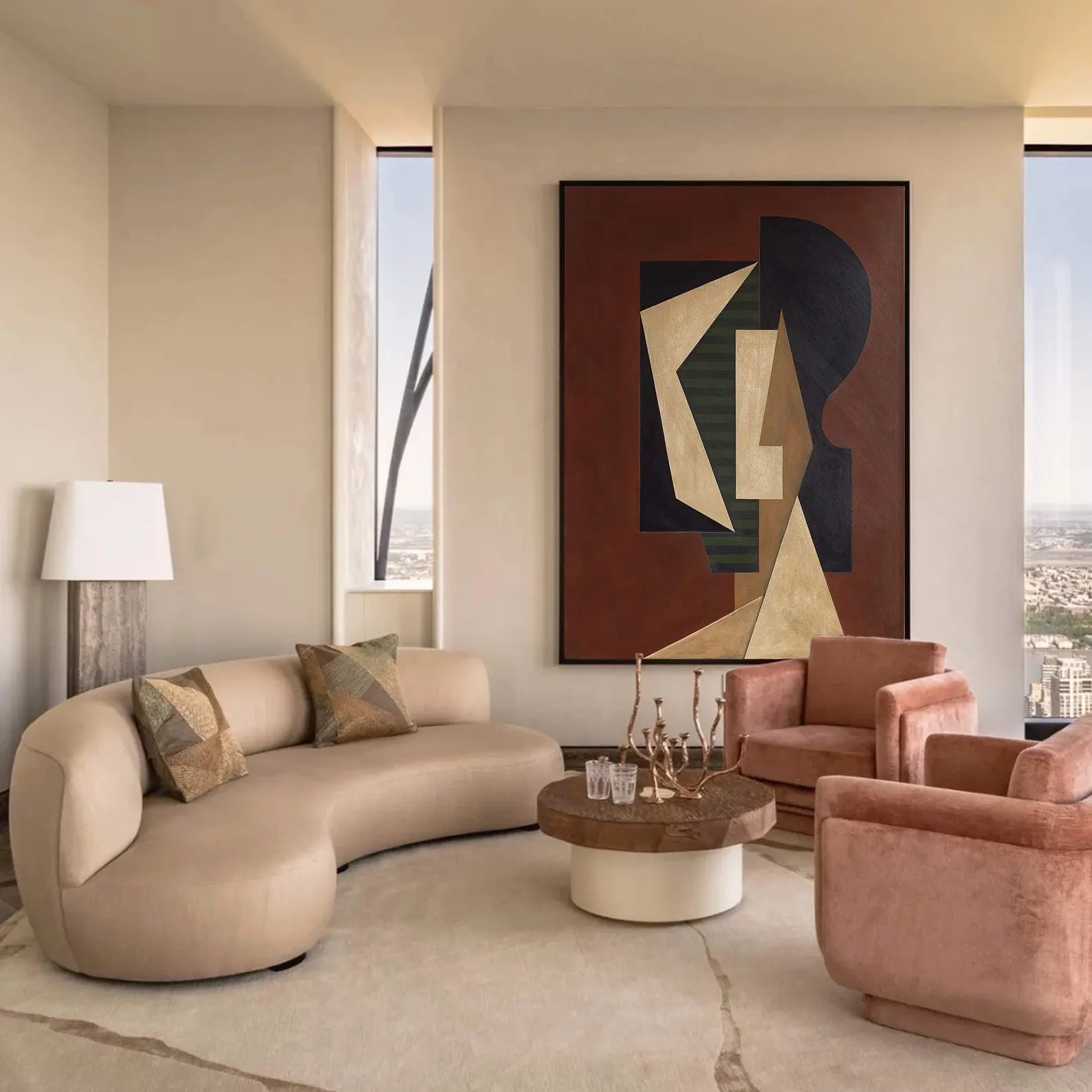 Textured Cubist Opulence | Geometric Face