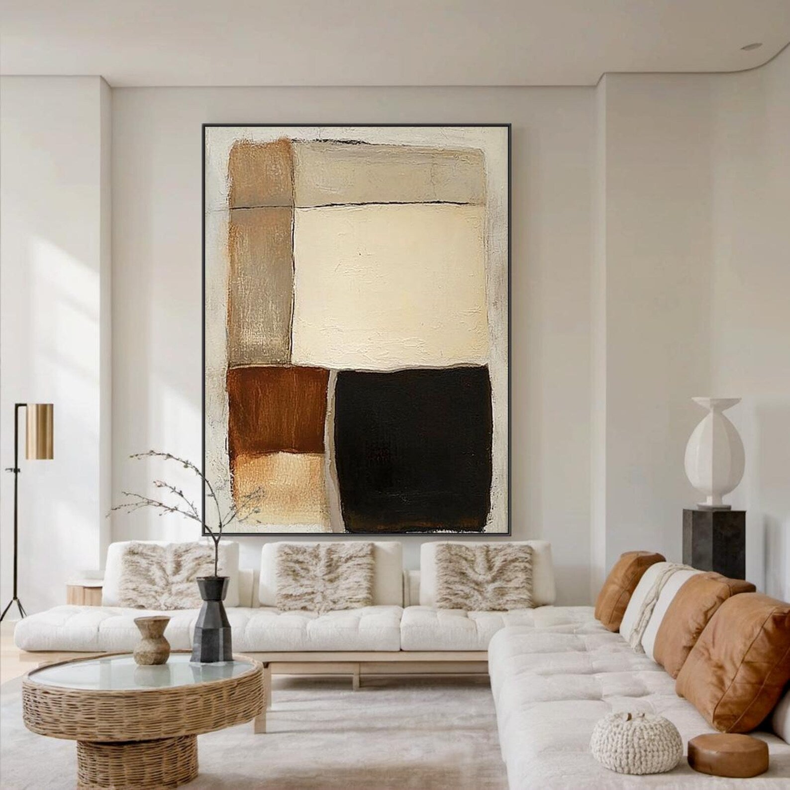 Textured Geometric Warmth | Beige Rhythm