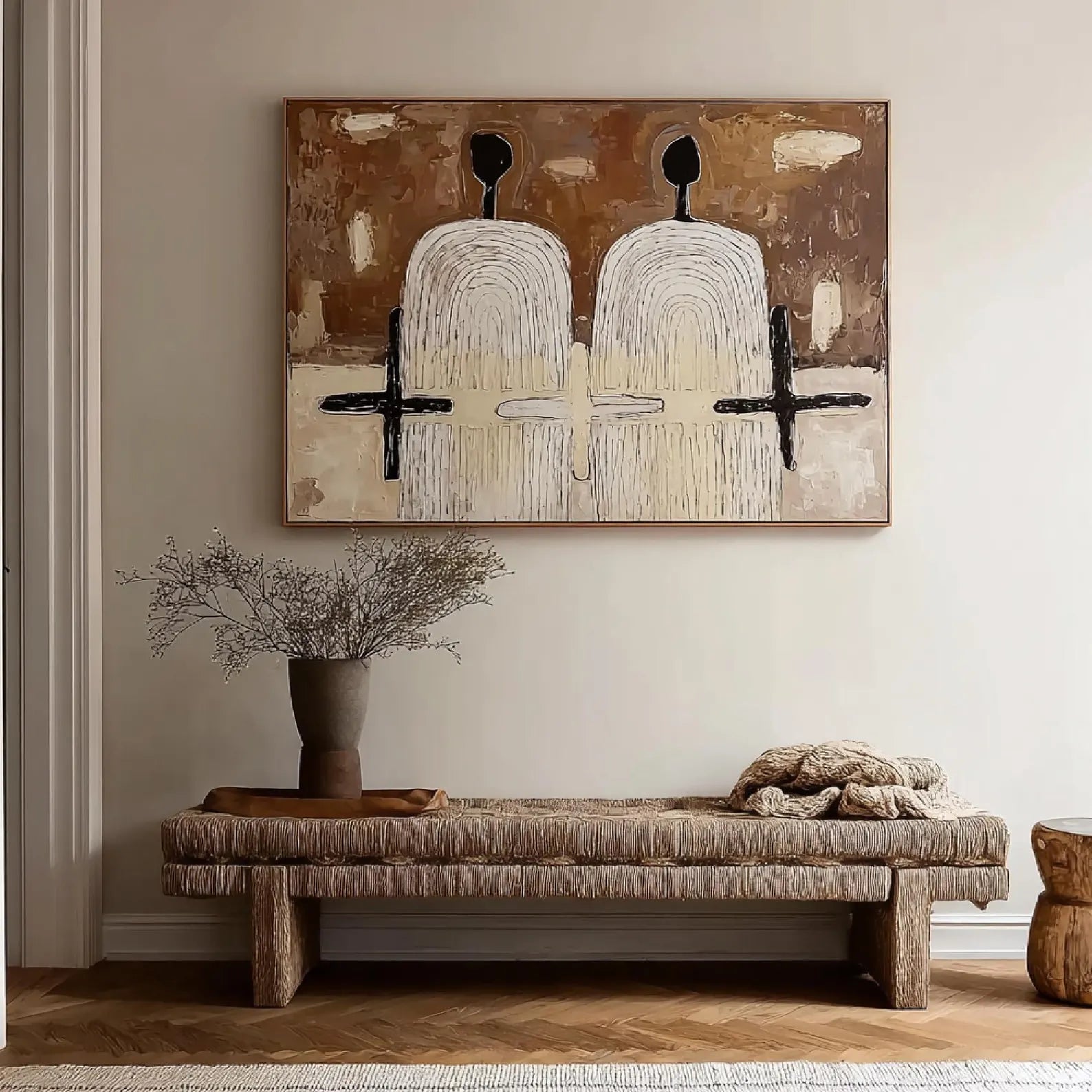 Textured Dual Silhouettes | Warm Hues