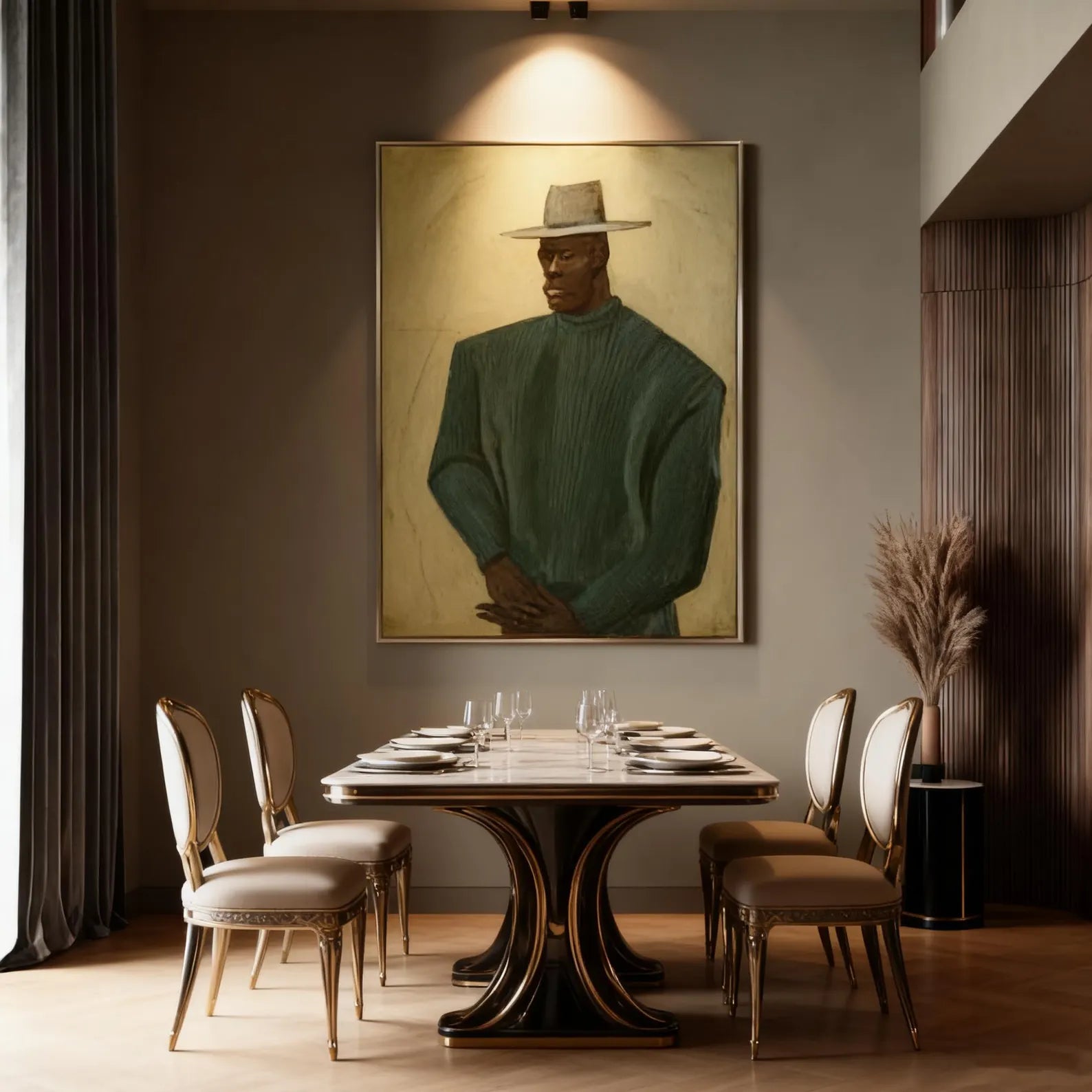 Textured Figure Sophistication | Green Attire