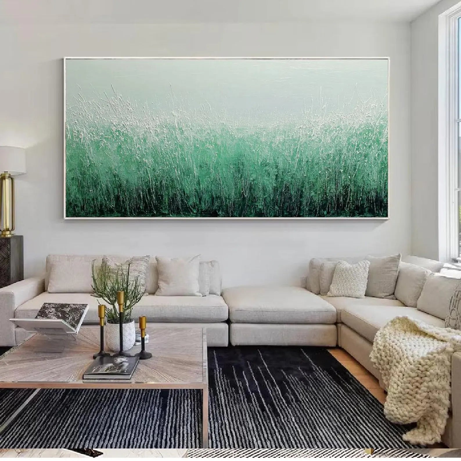Textured Green Grass Art | Natural Sophistication
