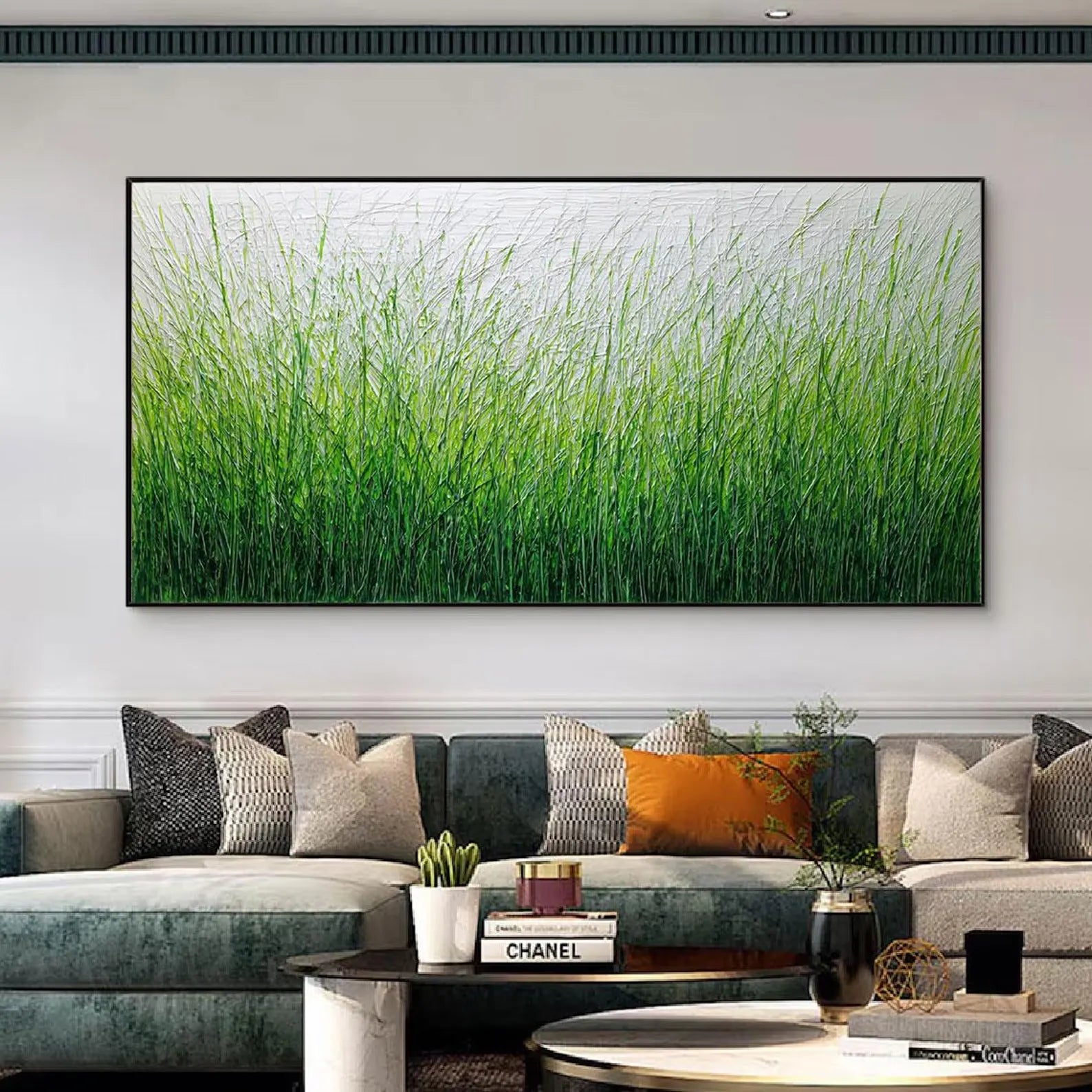 Textured Grass Field Art | Fresh Sophistication