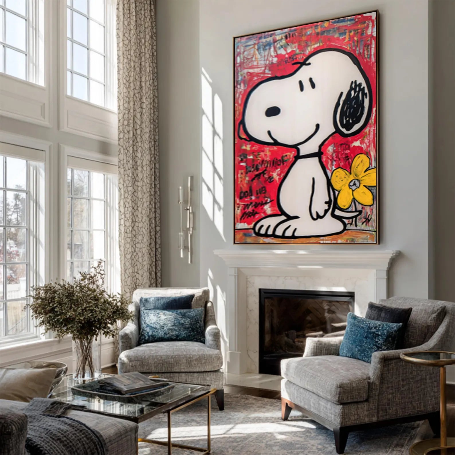 Strukturiertes rotes Graffiti | Snoopy Bloom