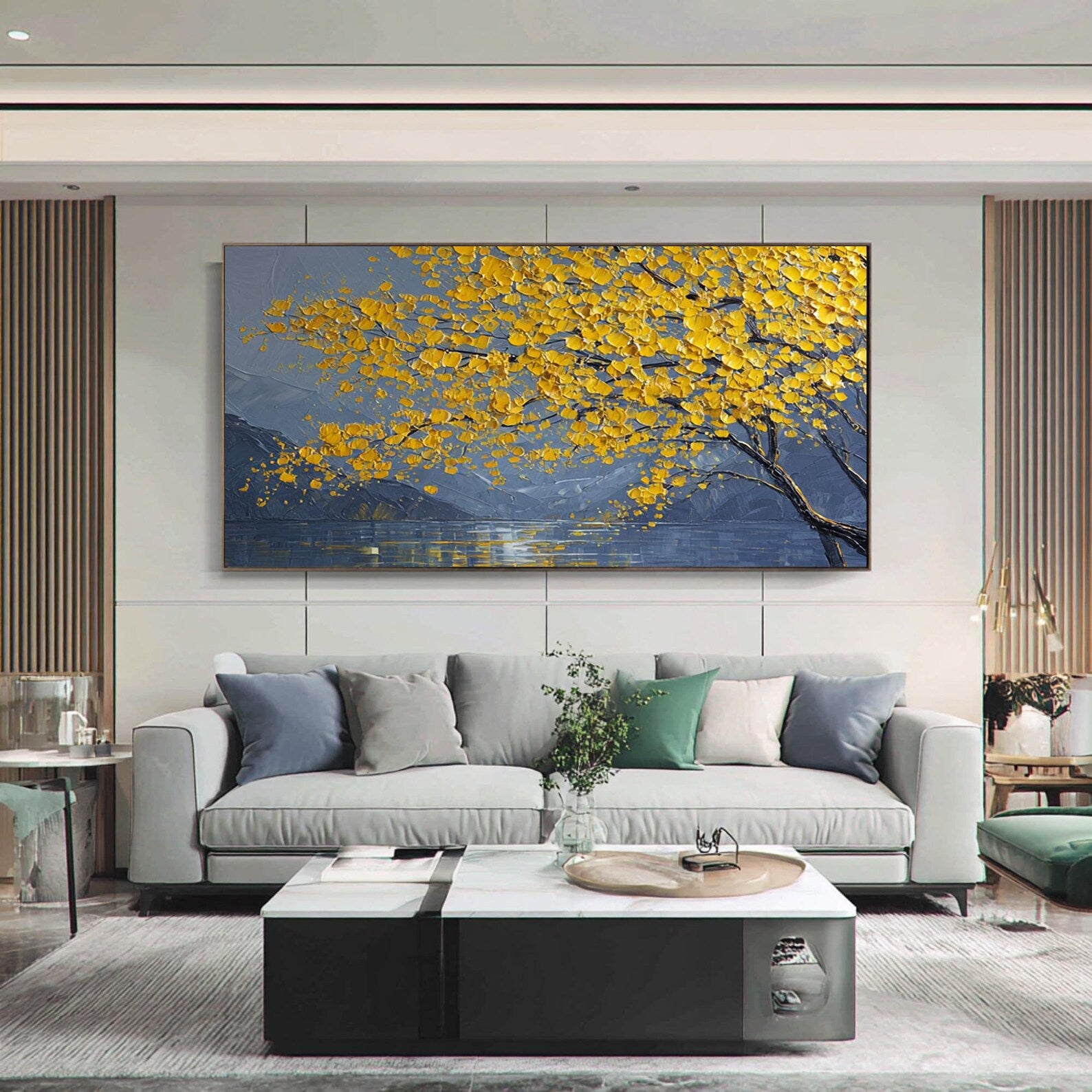 Textured Ginkgo Splendor | Golden Canopy