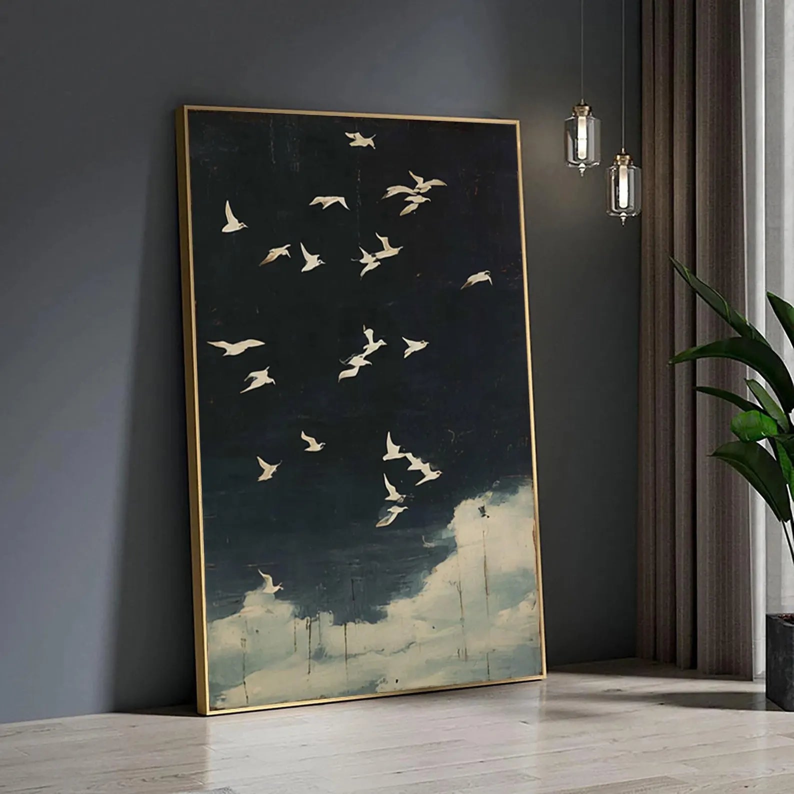 Textured Avian Nocturne | Ebony Skies