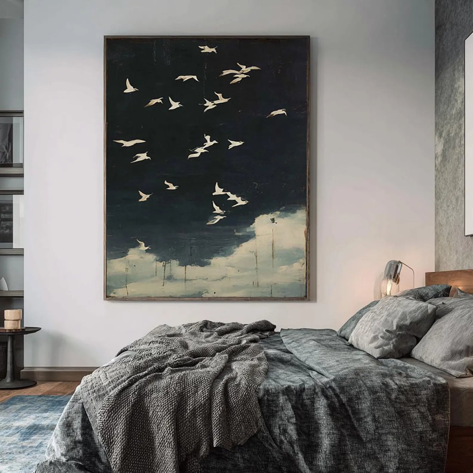 Textured Avian Nocturne | Ebony Skies