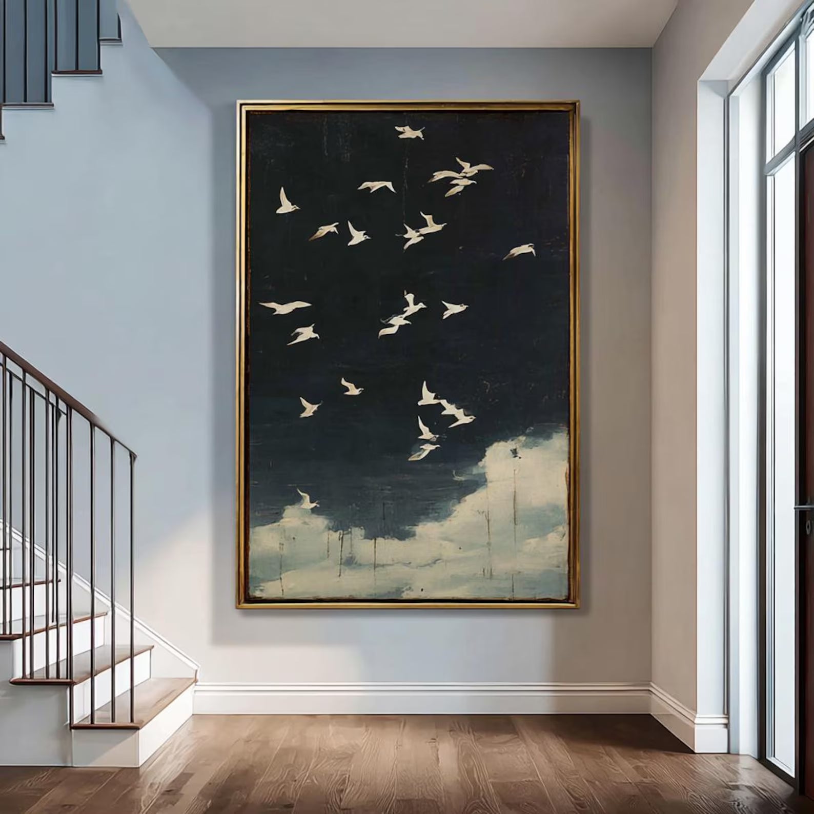 Textured Avian Nocturne | Ebony Skies