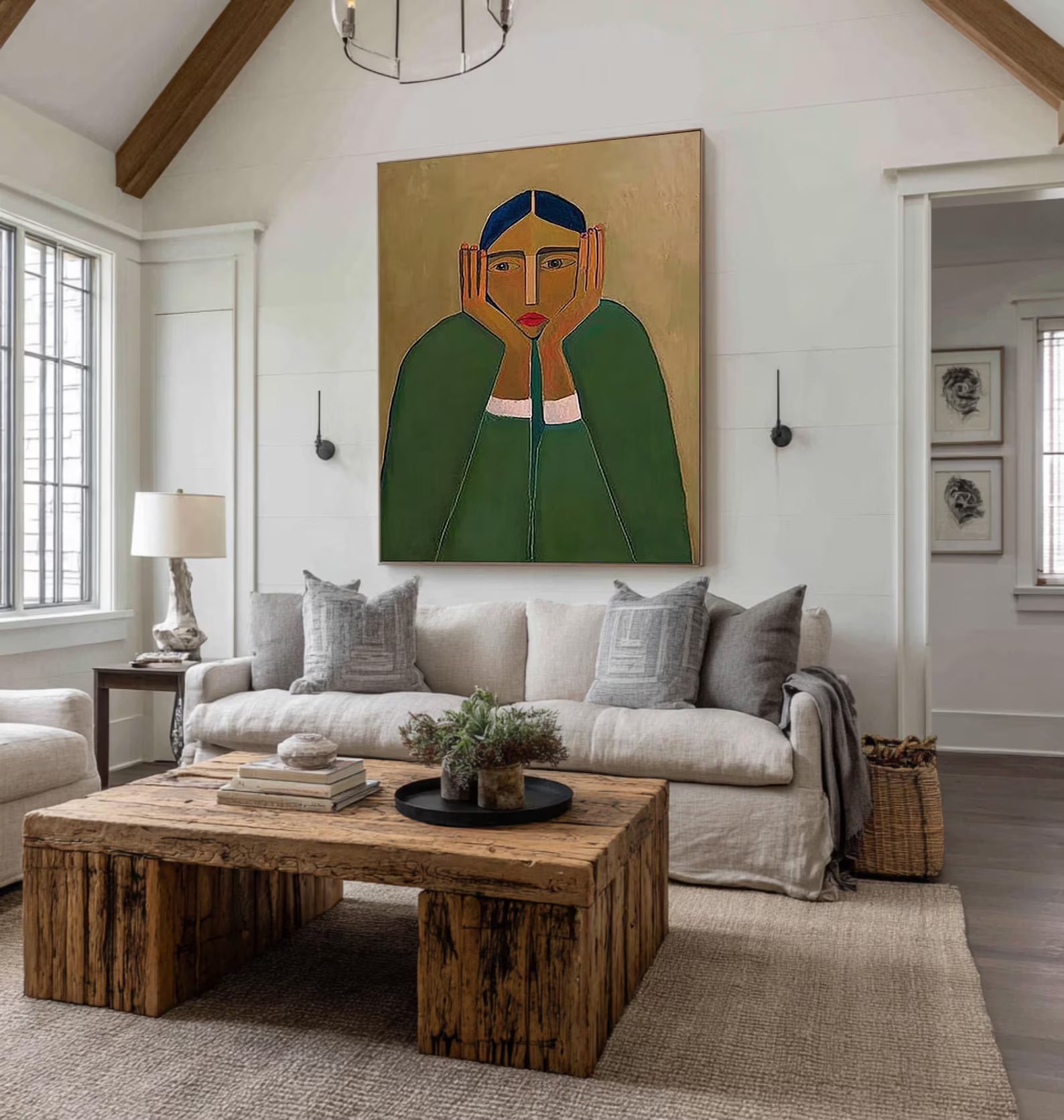 Textured Portrait Opulence | Emerald Gaze