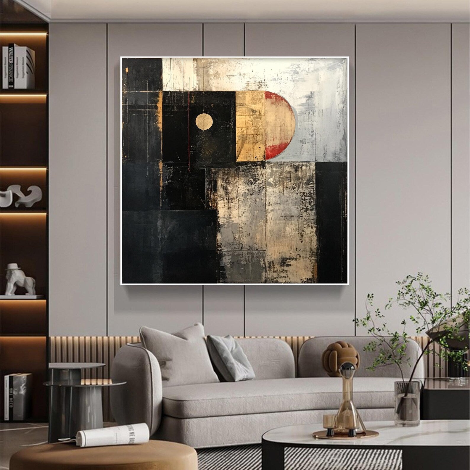 Textured Geometric Opulence | Gilded Accents