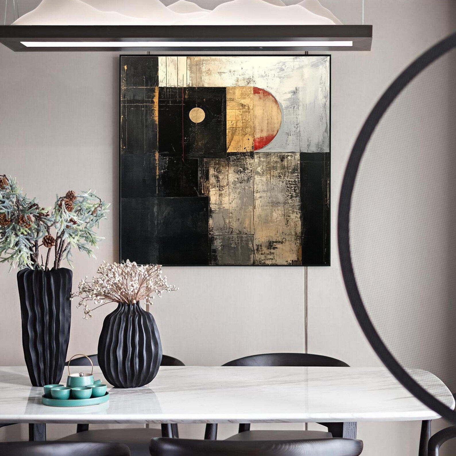 Textured Geometric Opulence | Gilded Accents