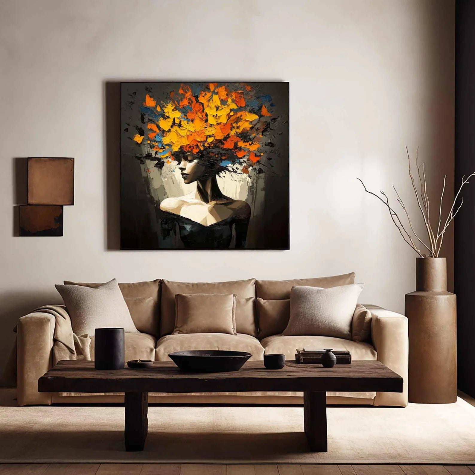 Textured Portrait Vibrance | Orange Black