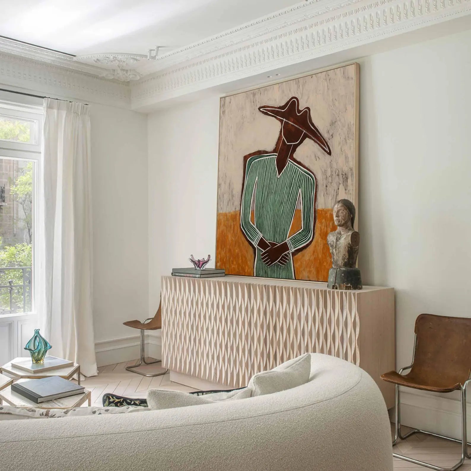 Textured Folk Opulence | Striped Hat