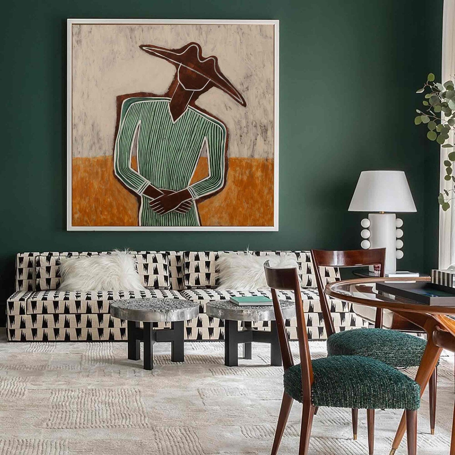 Textured Folk Opulence | Striped Hat