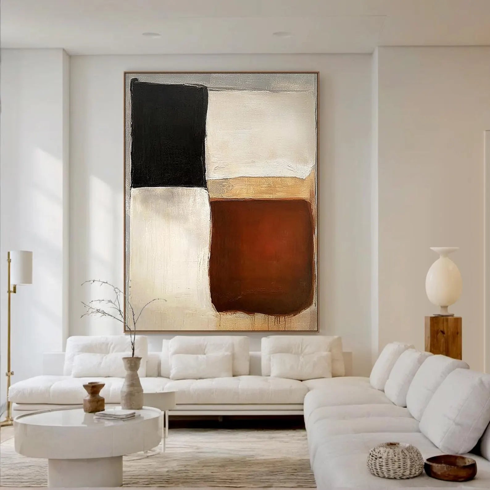 Textured Block Opulence | Beige Rhythm