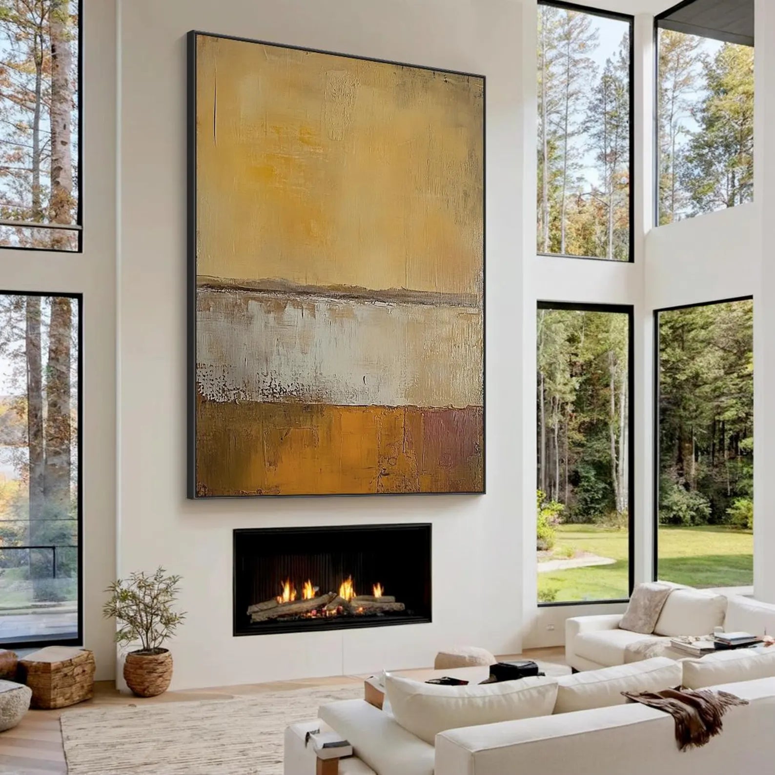 Textured Abstract Warmth | Gold Brown