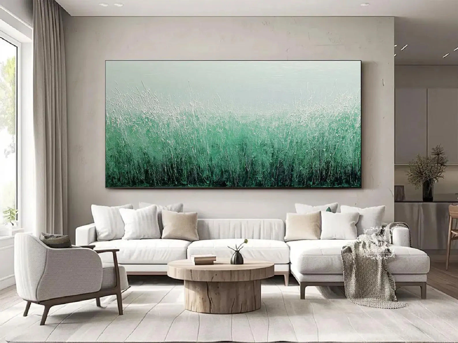 Textured Green Grass Art | Natural Sophistication