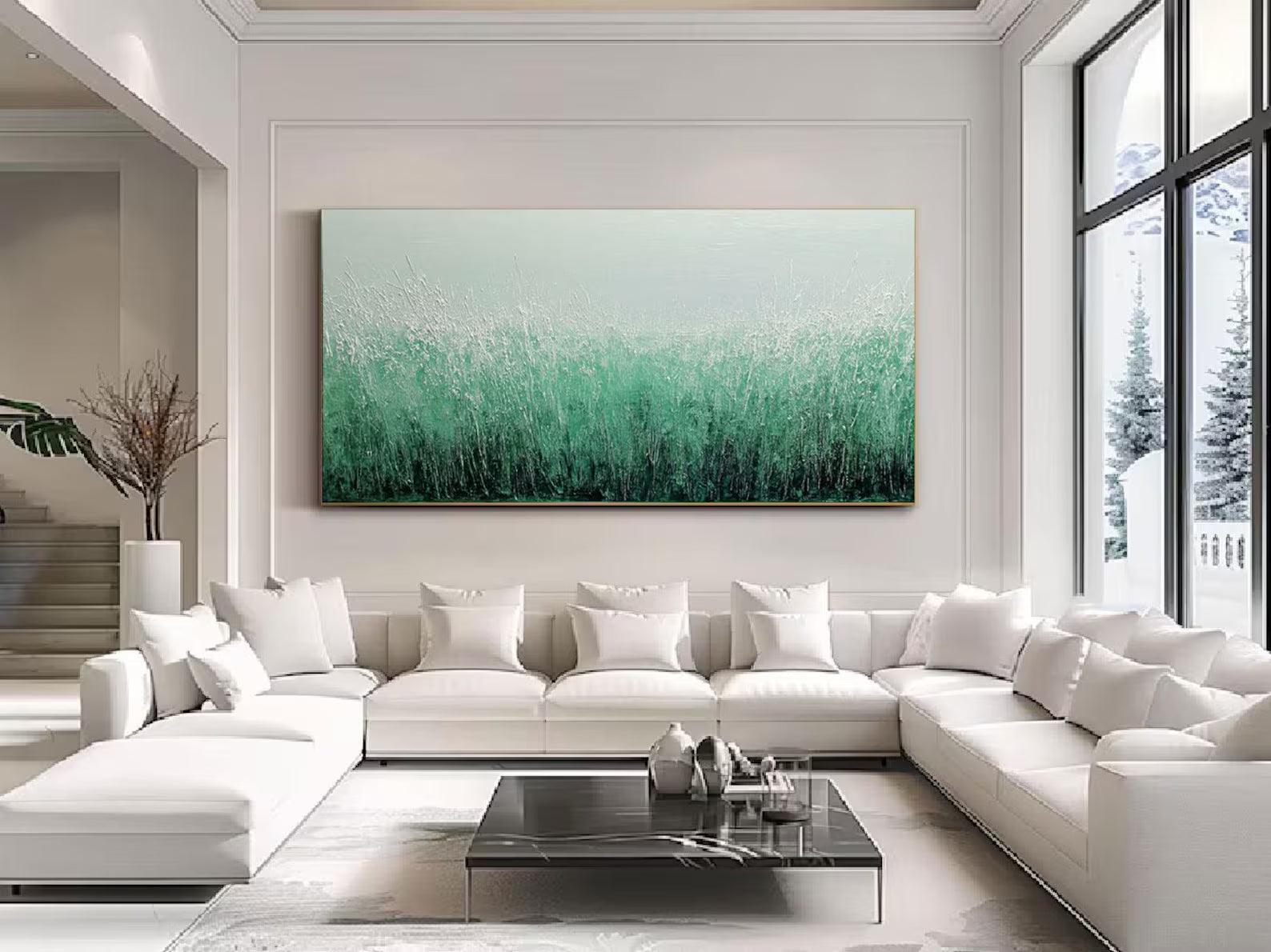 Textured Green Grass Art | Natural Sophistication