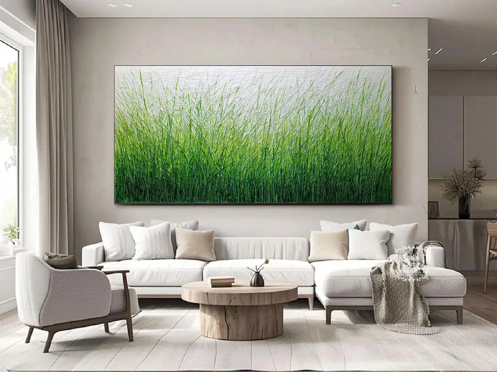 Textured Grass Field Art | Fresh Sophistication