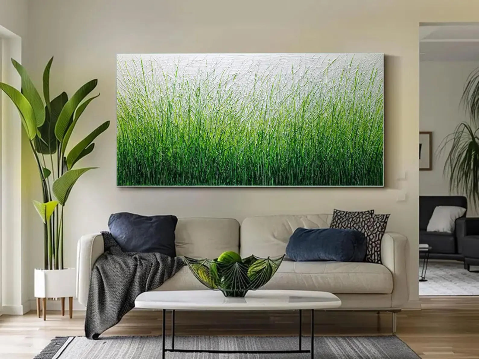 Textured Grass Field Art | Fresh Sophistication