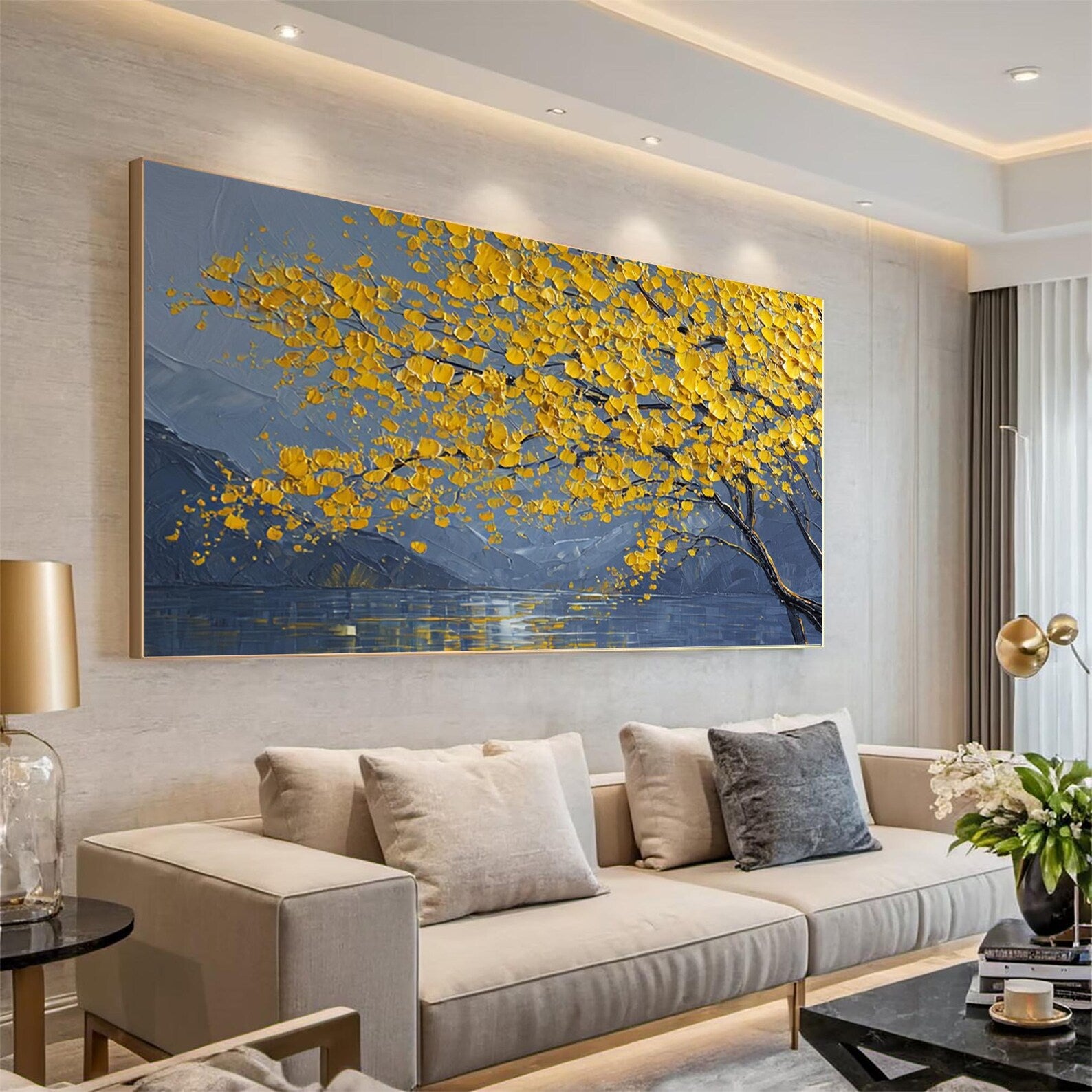 Textured Ginkgo Splendor | Golden Canopy