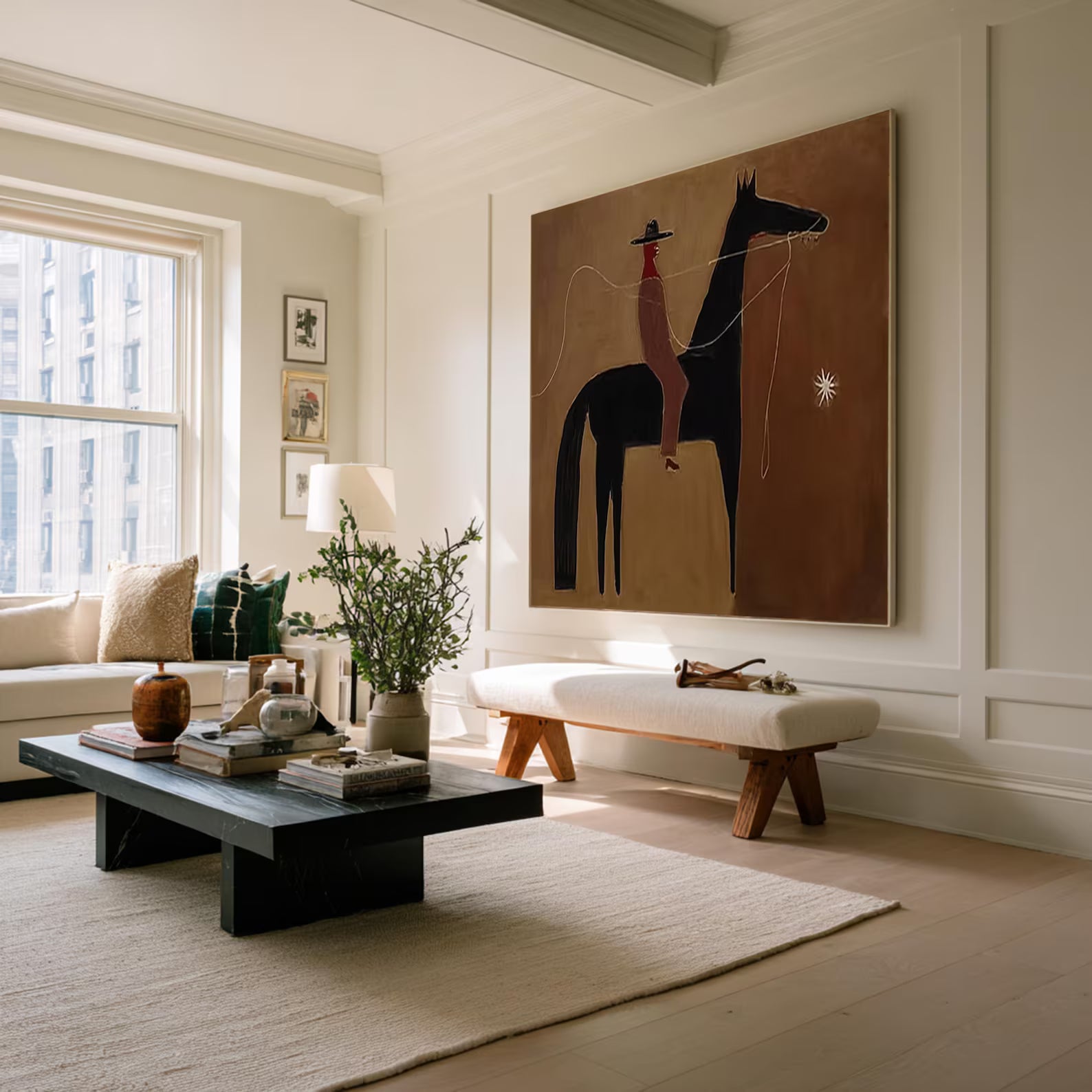 Stylized Equestrian Simplicity | Brown Rider