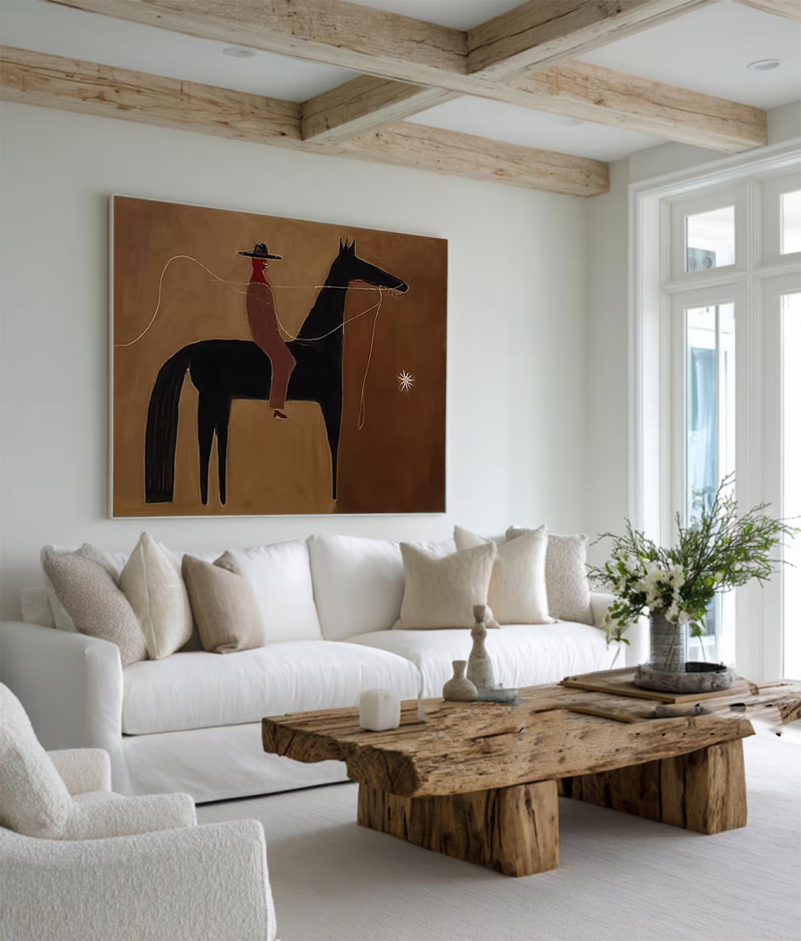 Stylized Equestrian Simplicity | Brown Rider