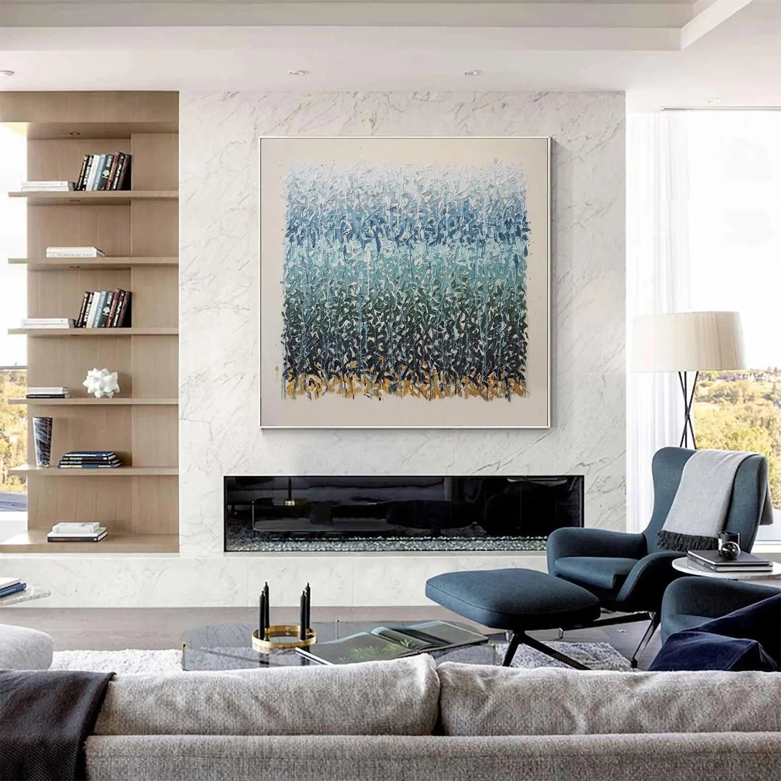 Textured Azure Gradient | Gilded Base