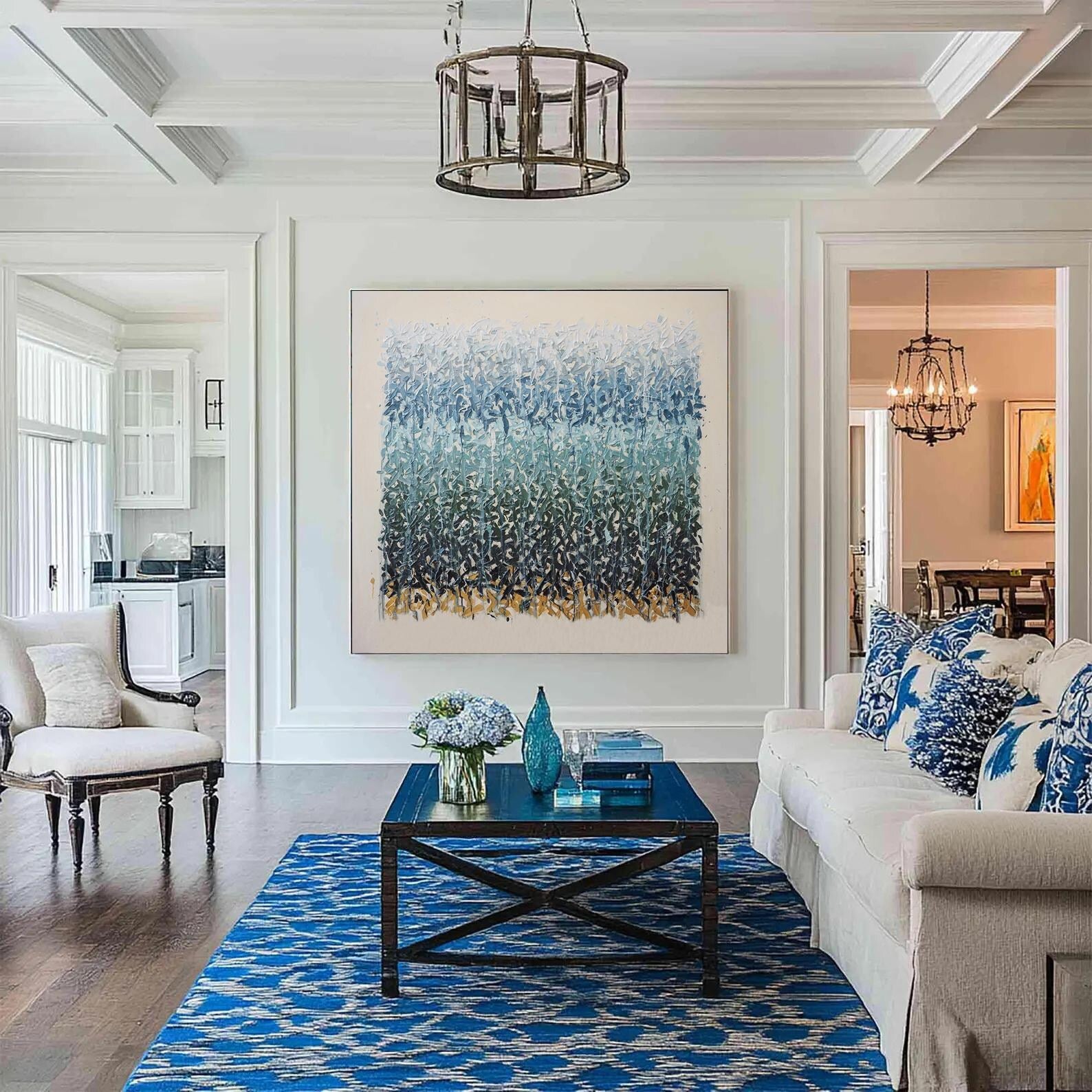 Textured Azure Gradient | Gilded Base