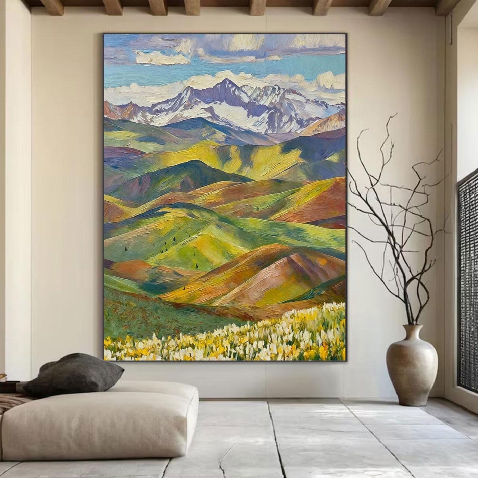 Vibrant Mountain Landscape Art | Bold Vitality