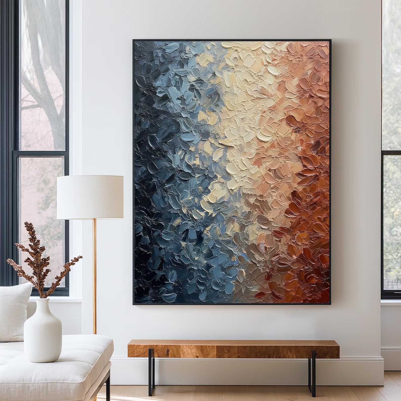 Textured Hue Blend | Navy Rust