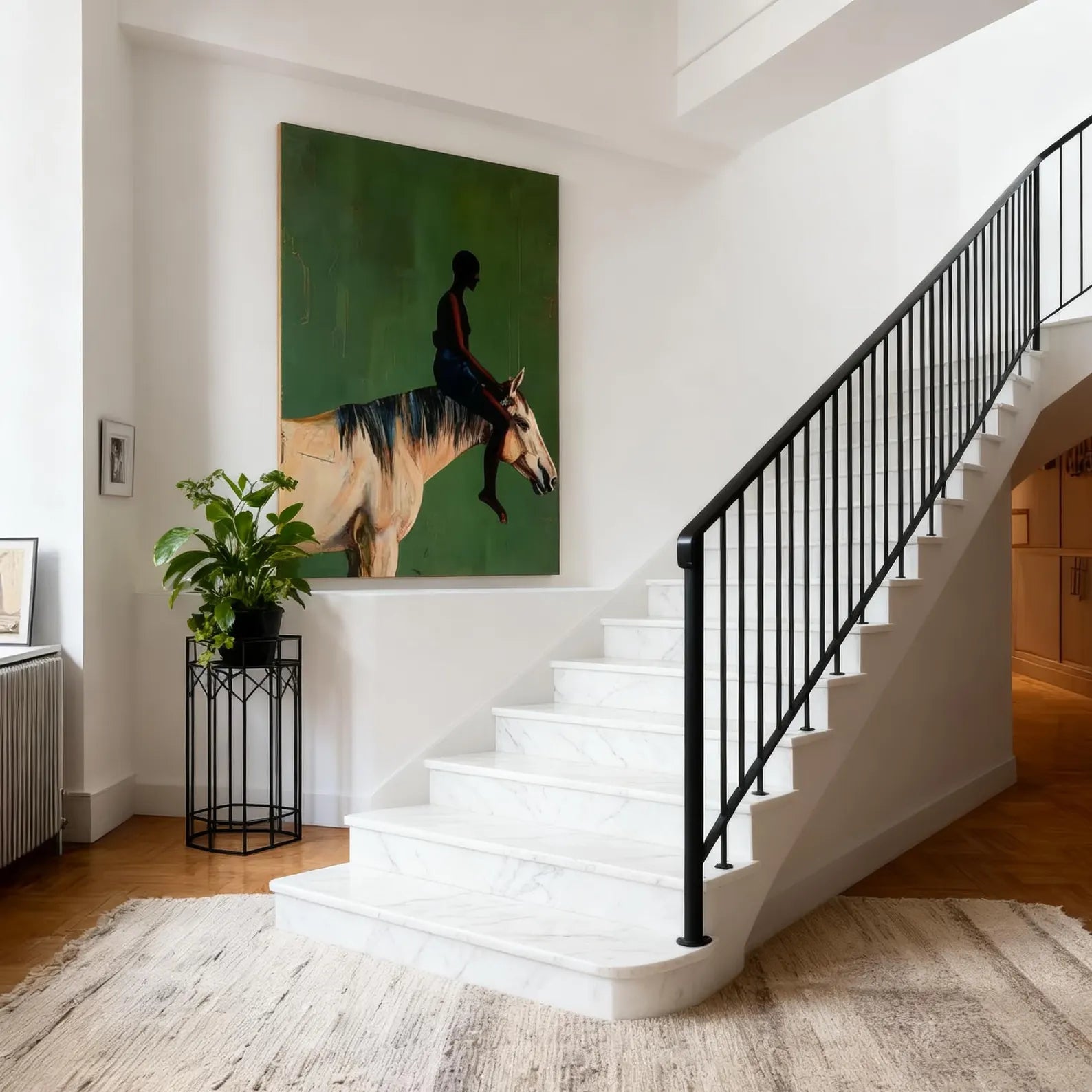 Textured Equine Narrative | Green Beige