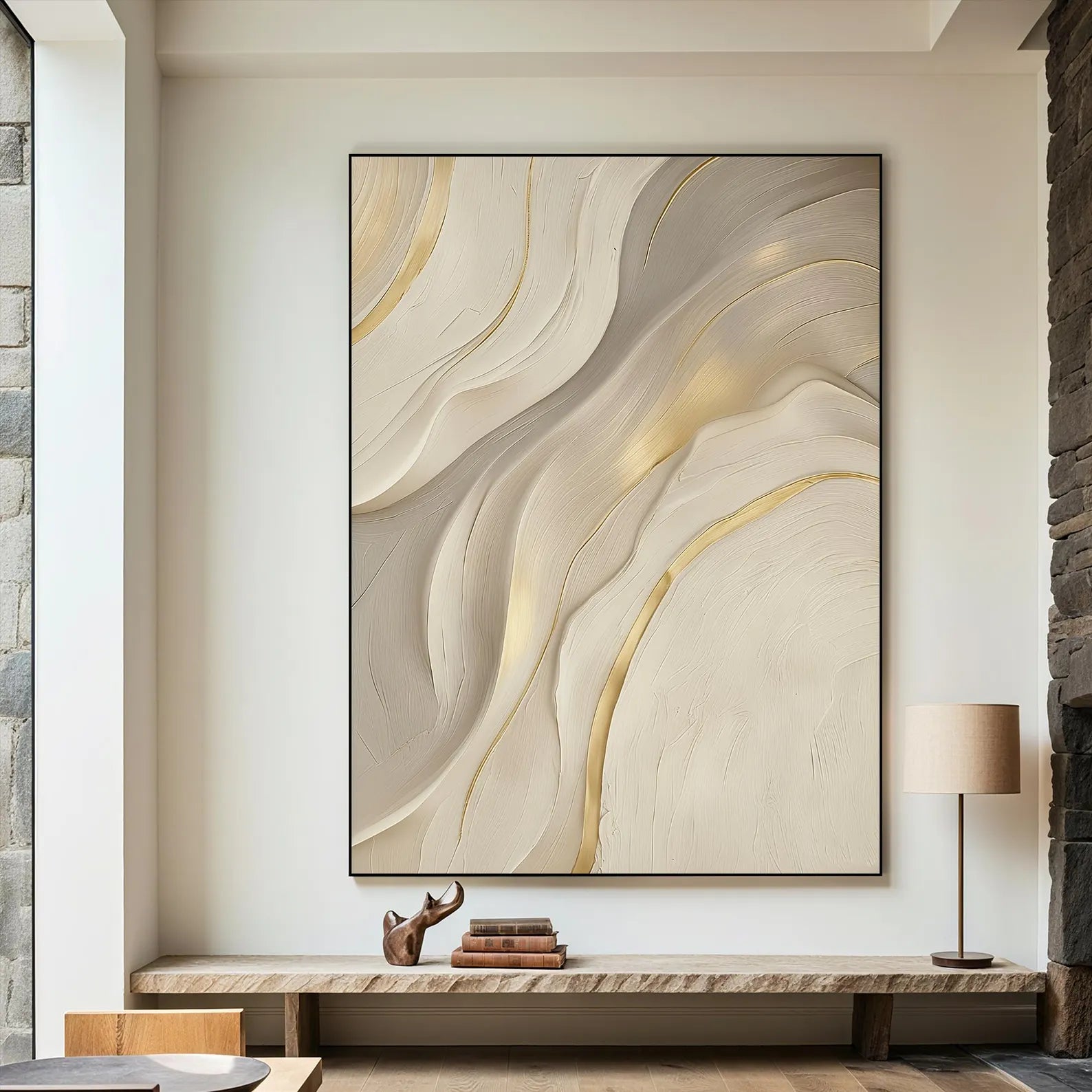 Textured Flowing Elegance | Gold Accents