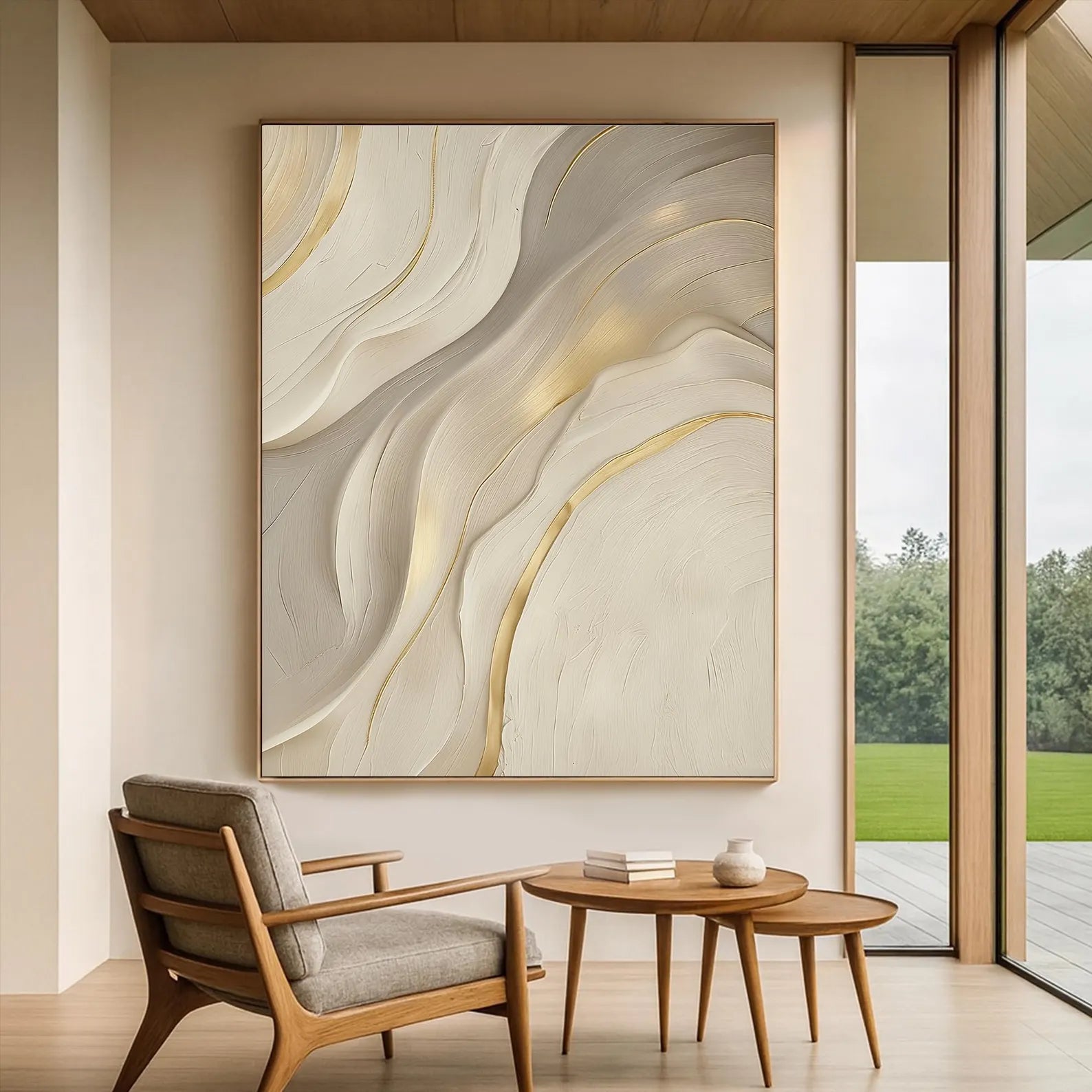 Textured Flowing Elegance | Gold Accents