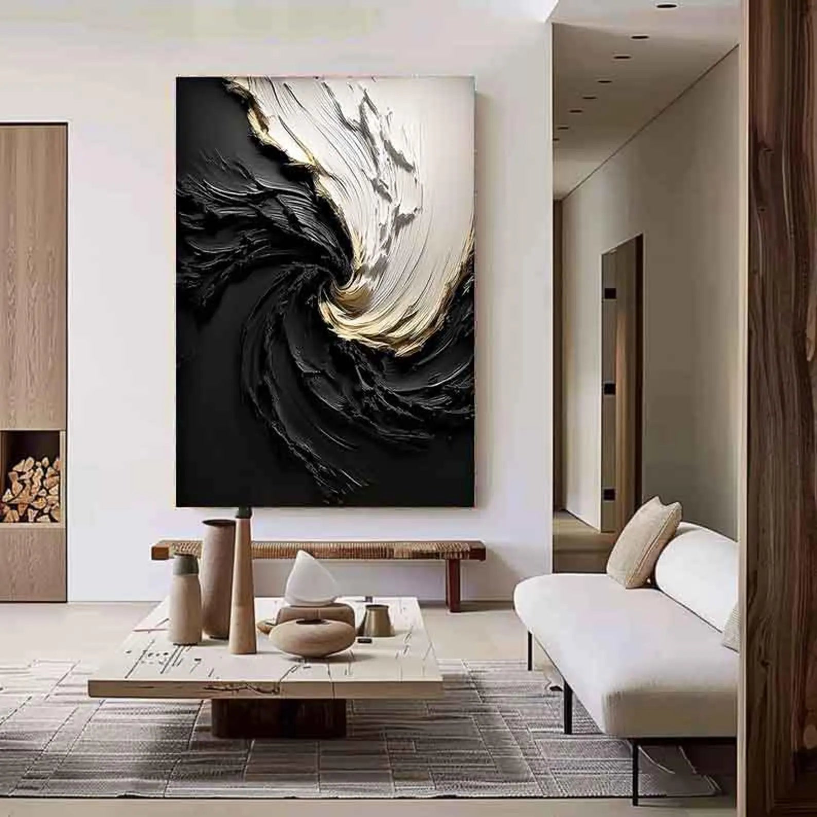 Textured Swirl Luxury | Black Gold