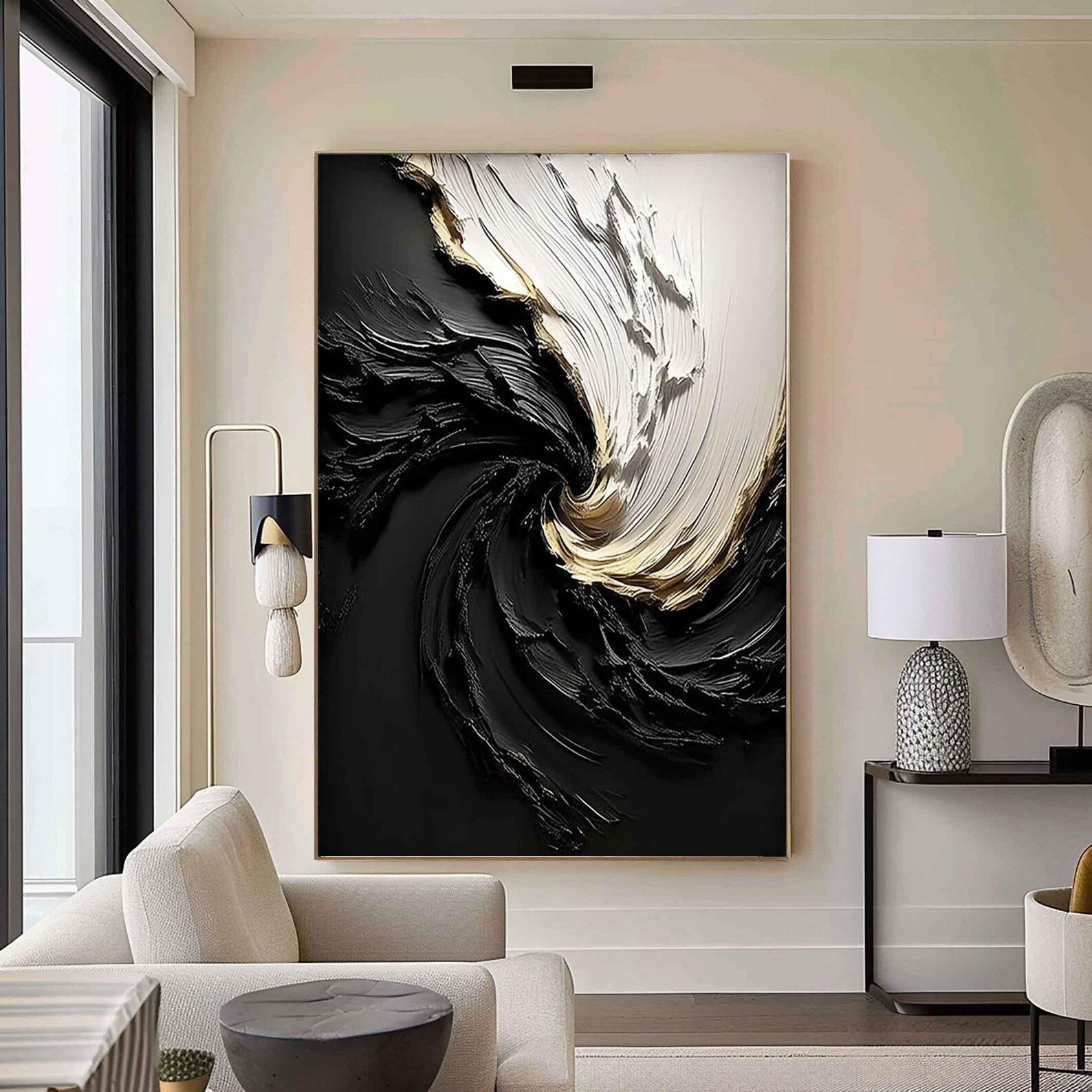 Textured Swirl Luxury | Black Gold