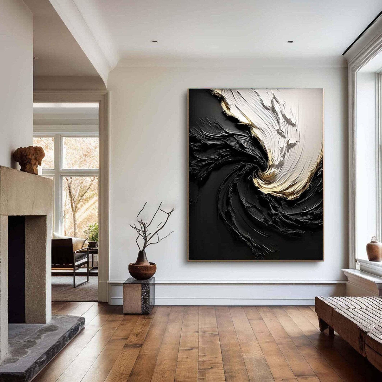 Textured Swirl Luxury | Black Gold