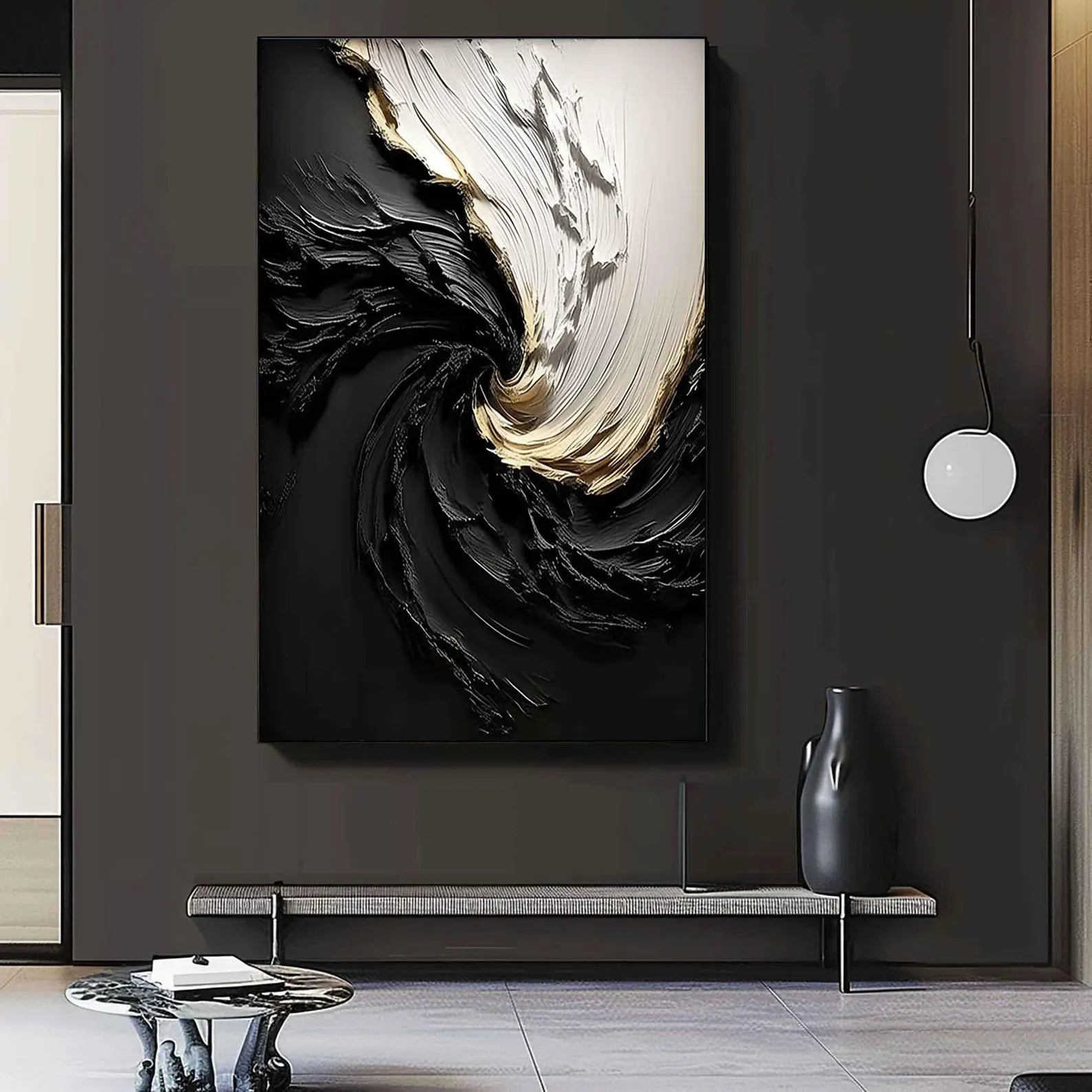 Textured Swirl Luxury | Black Gold